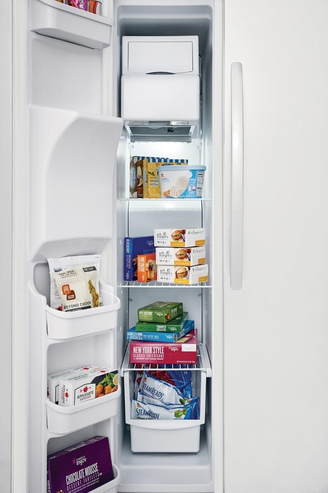 Frigidaire 22-cu ft Side-by-Side Refrigerator with Ice Maker (White) at ...