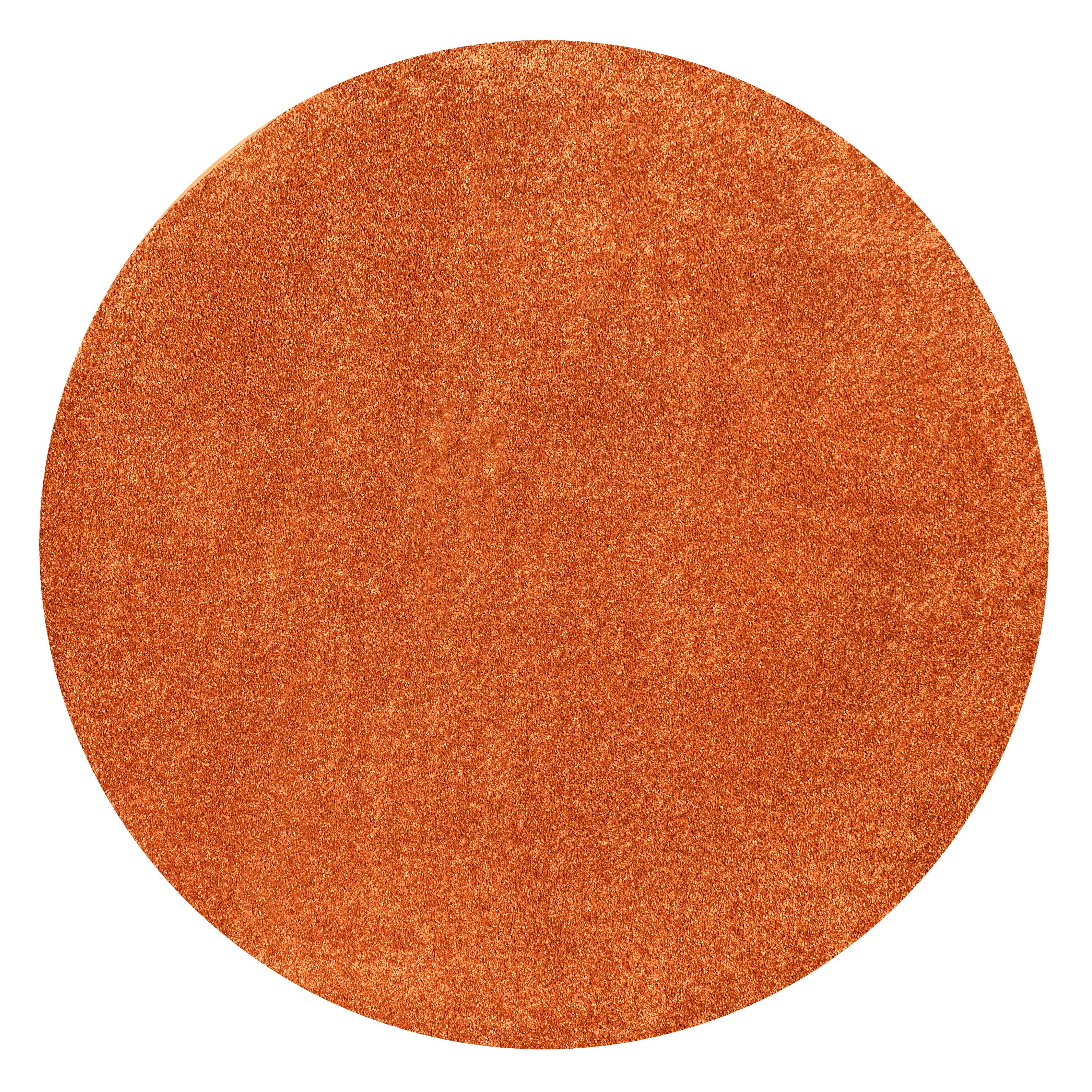 JONATHAN Y SUPERSOFT Haze Solid Low Pile 4 X 4 Ft Orange Round Indoor   65363282 