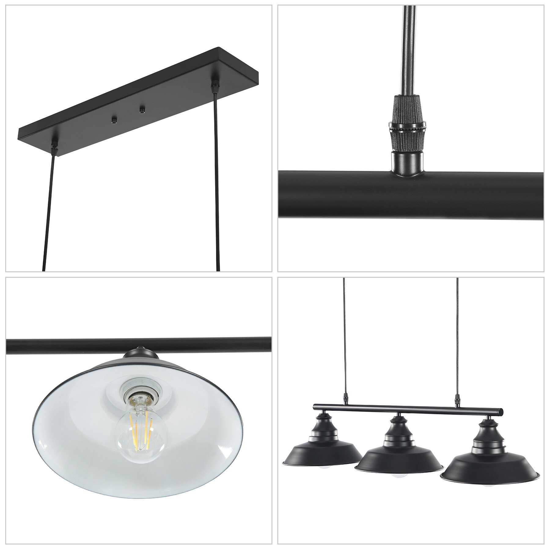 Tribesigns Iris 3-Light Matte Black Modern/Contemporary Linear