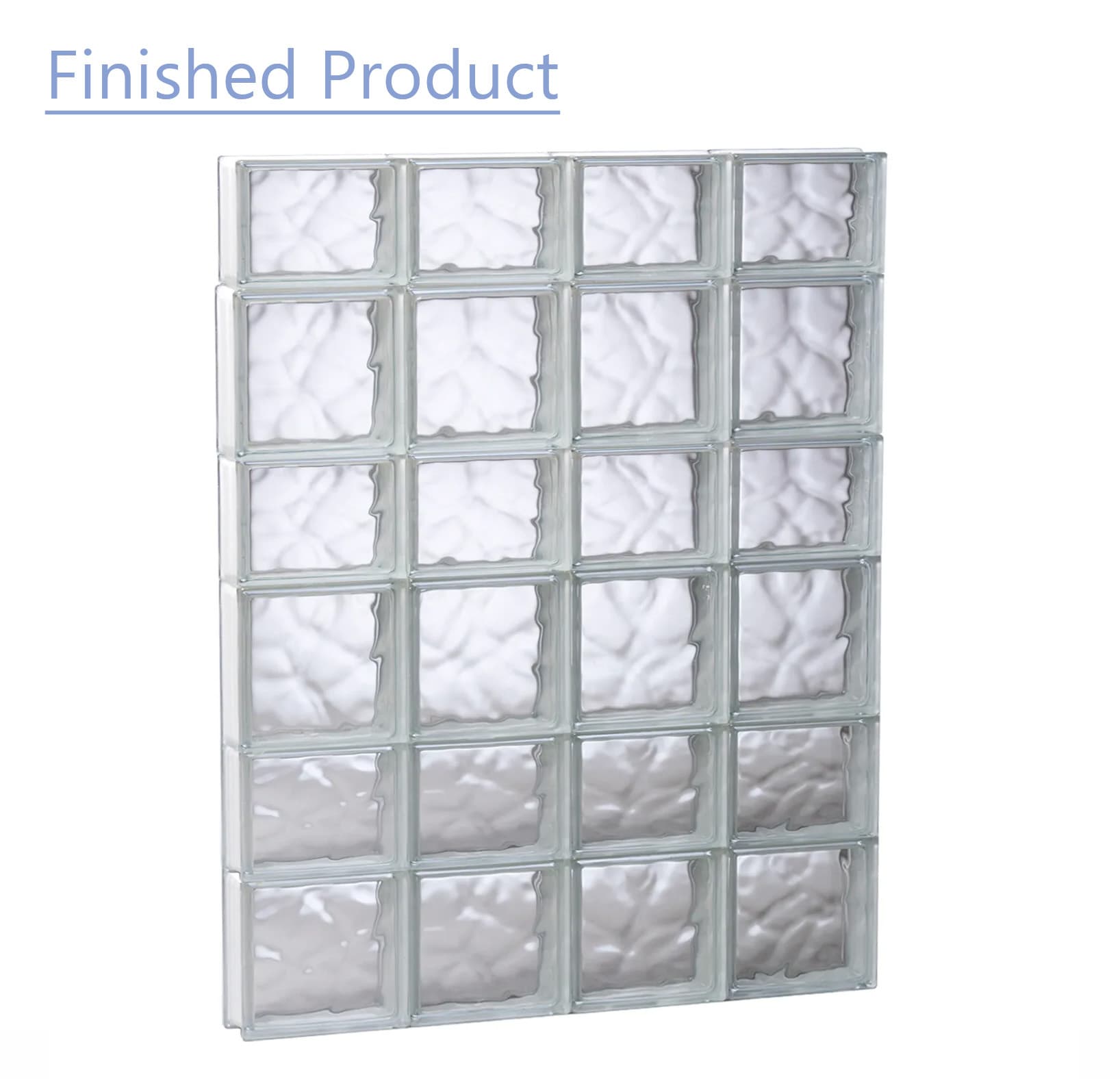 REDI2SET Wavy Glass 31-in X 40-1/2-in Frameless Replacement Glass Block ...