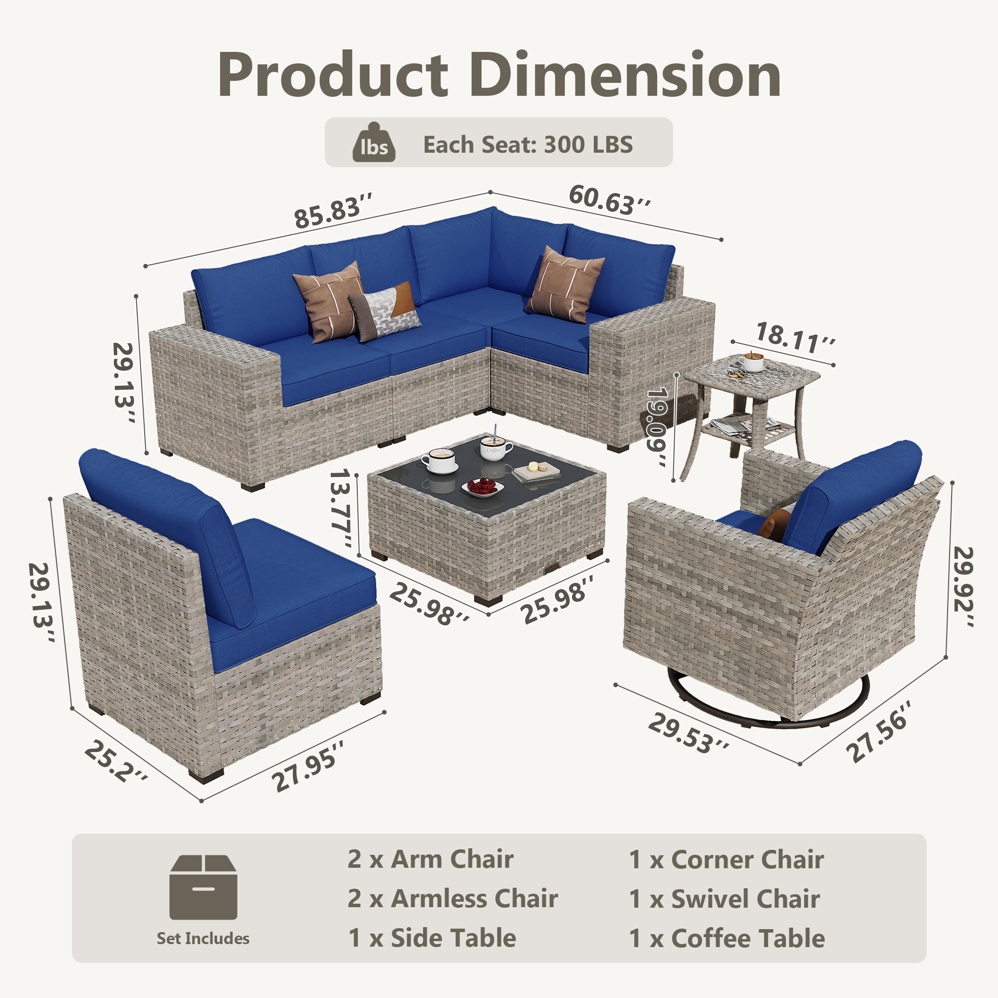 Caodoc L5-YZBBR700-8 Patio-Sofas-Daybeds - View #5