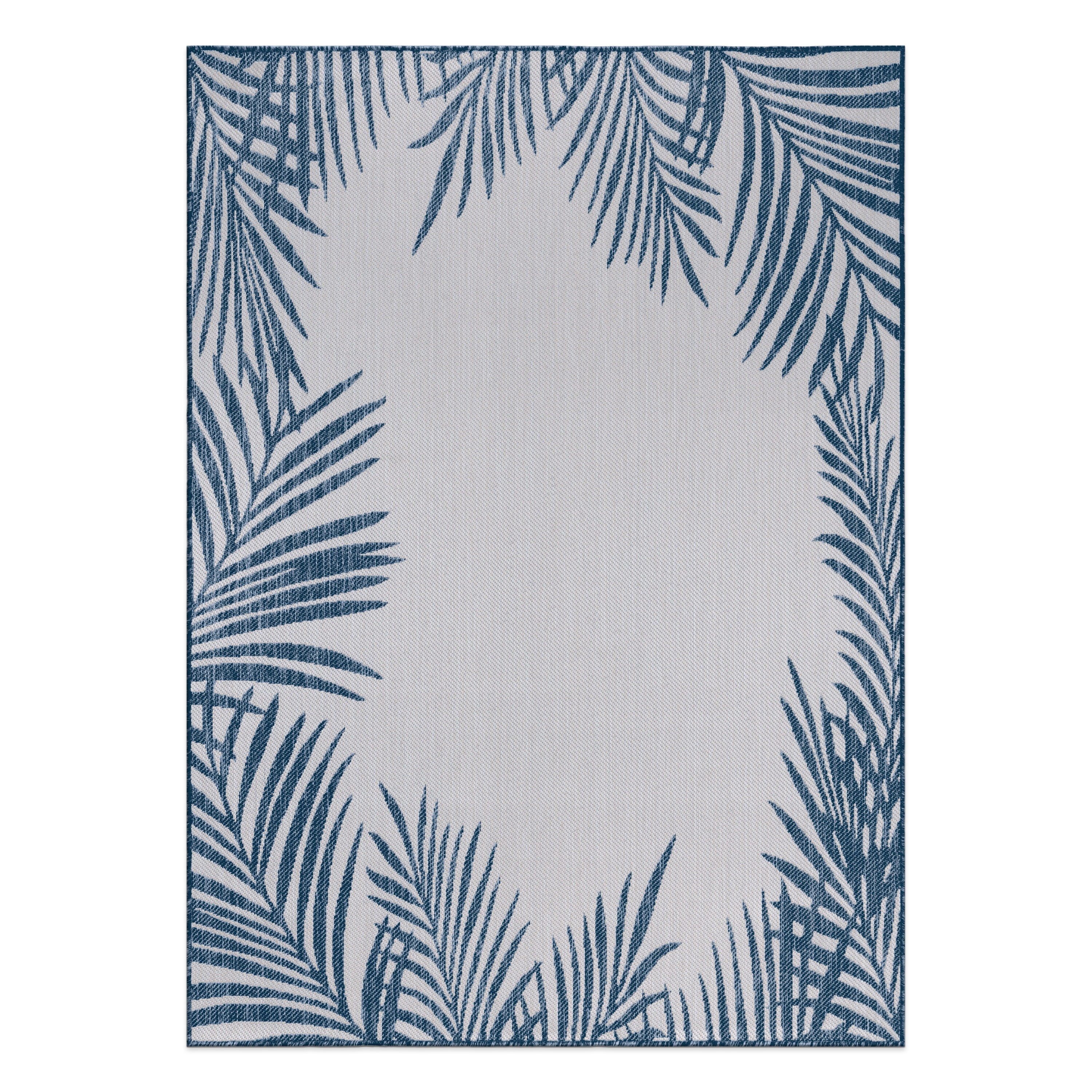 World Rug Gallery Floral Tropical Indoor/Outdoor Area Rug - Blue 7'10 x 10