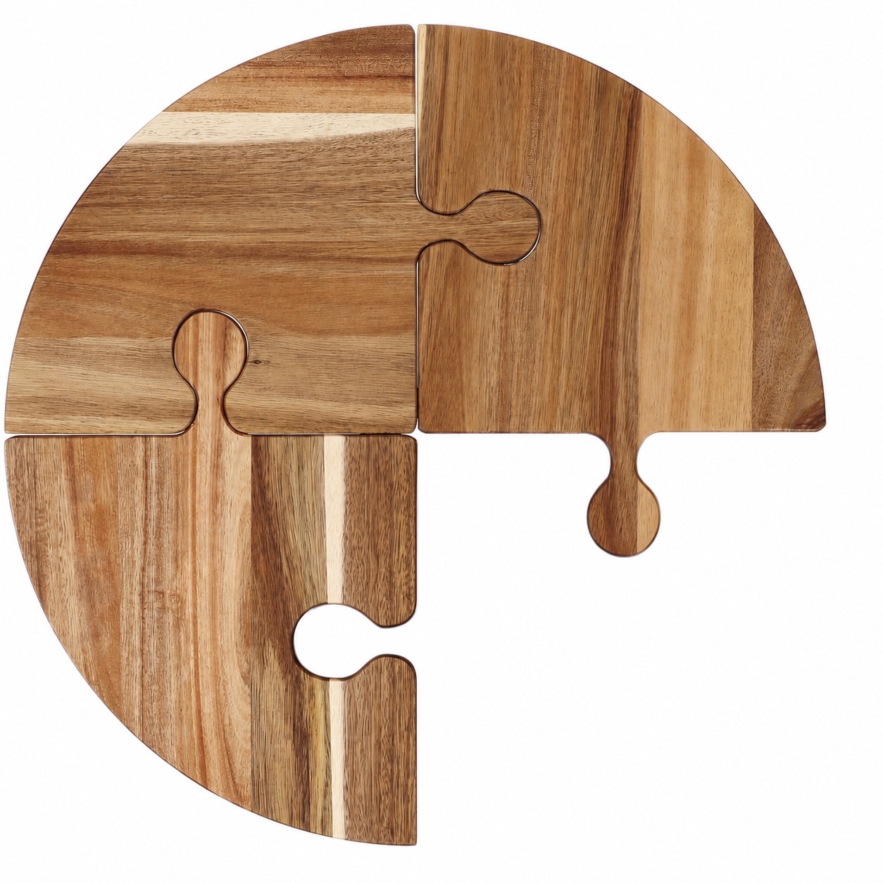 Aoibox  4 Piece Acacia Wood Puzzle Charcuterie Board and Cutting Board Set with Handles 19 69 in x 19 69 in