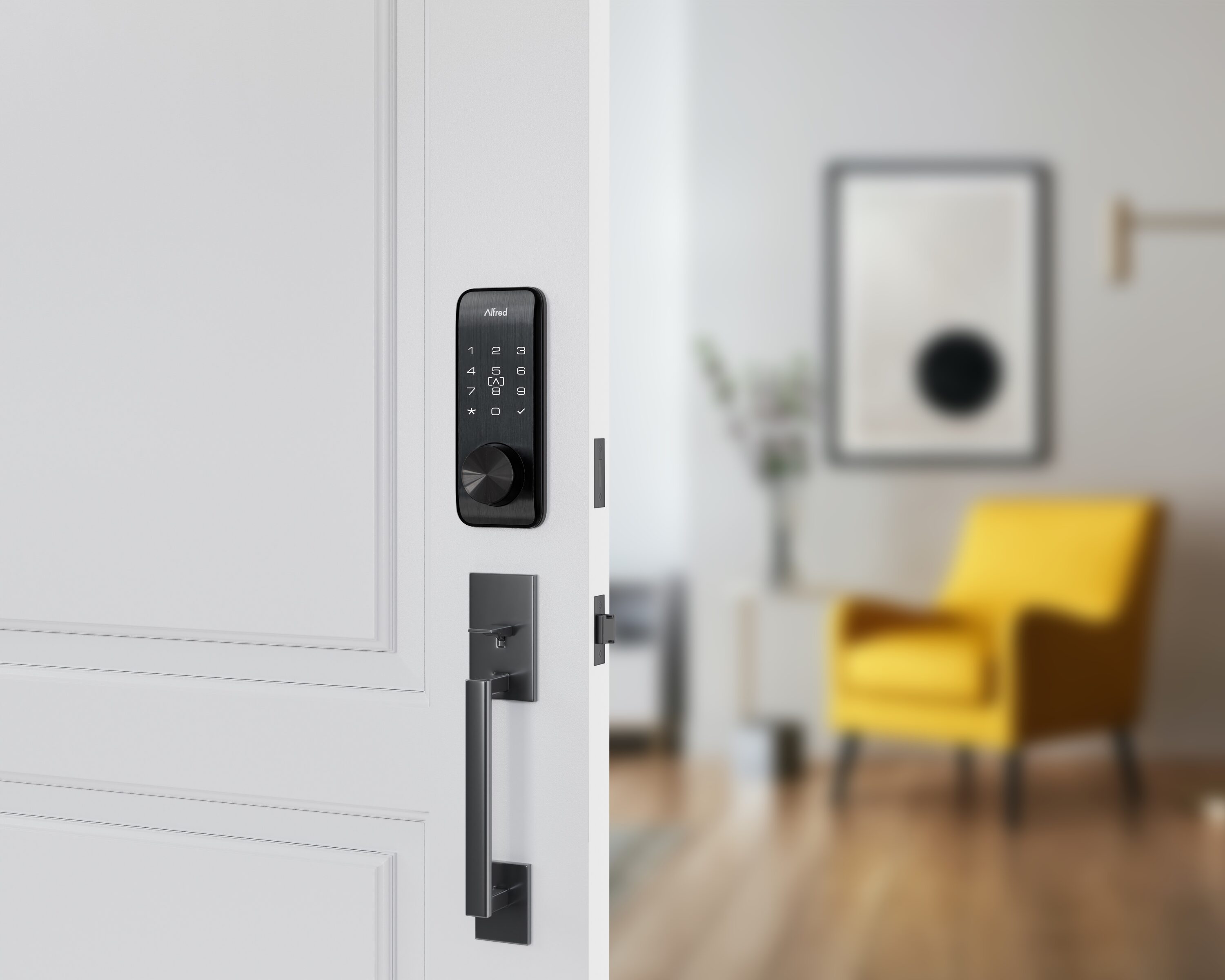 Alfred DB2S Black Smart Lock Electronic Deadbolt with Wifi Bluetooth Touchscreen Keypad DB2S-KEY-BL Sansujyuku sansujyuku.com