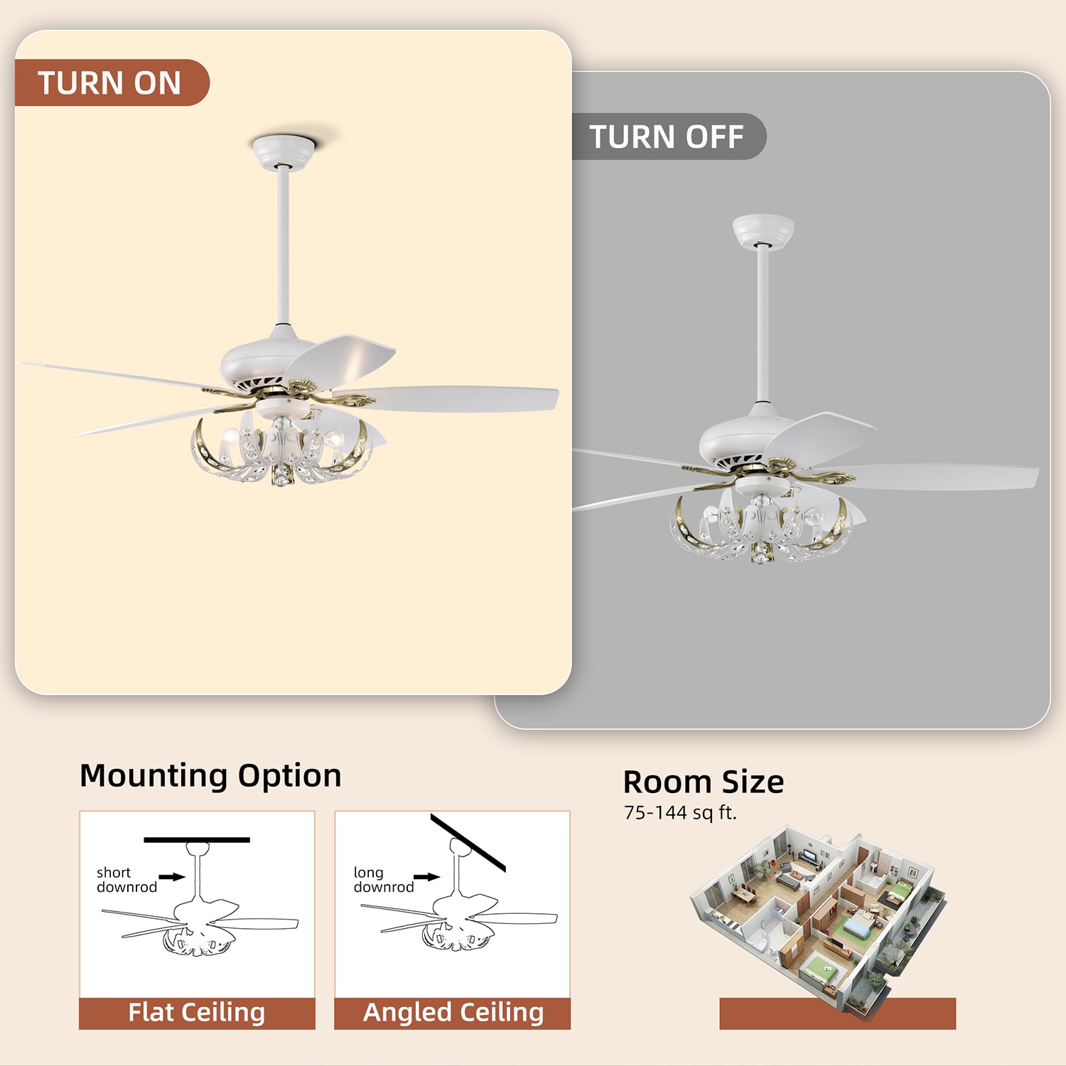 SINOFURN SYB570029WT Ceiling-Fans - View #2