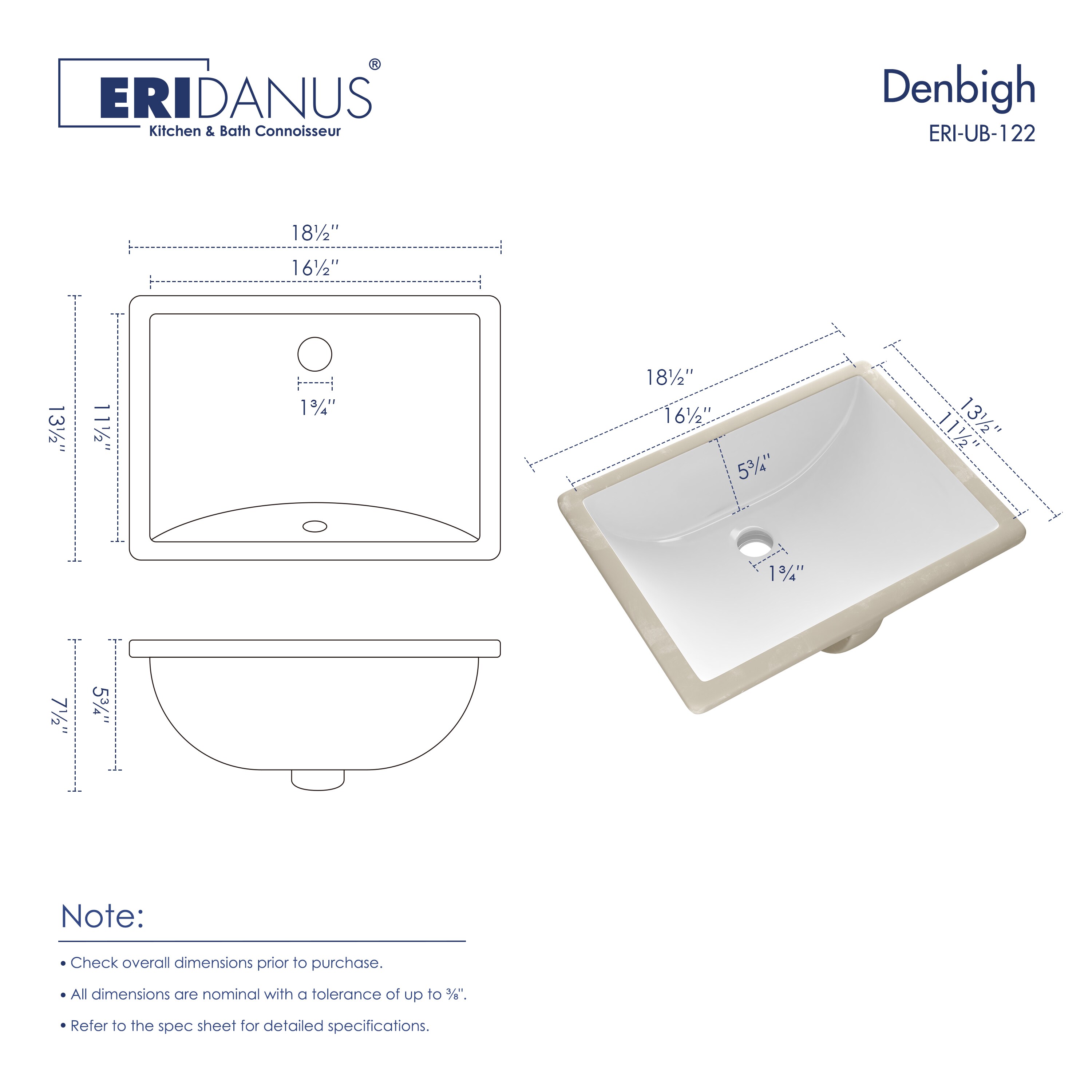 Eridanus ERI-UB-122 Bath-Sink - View #2