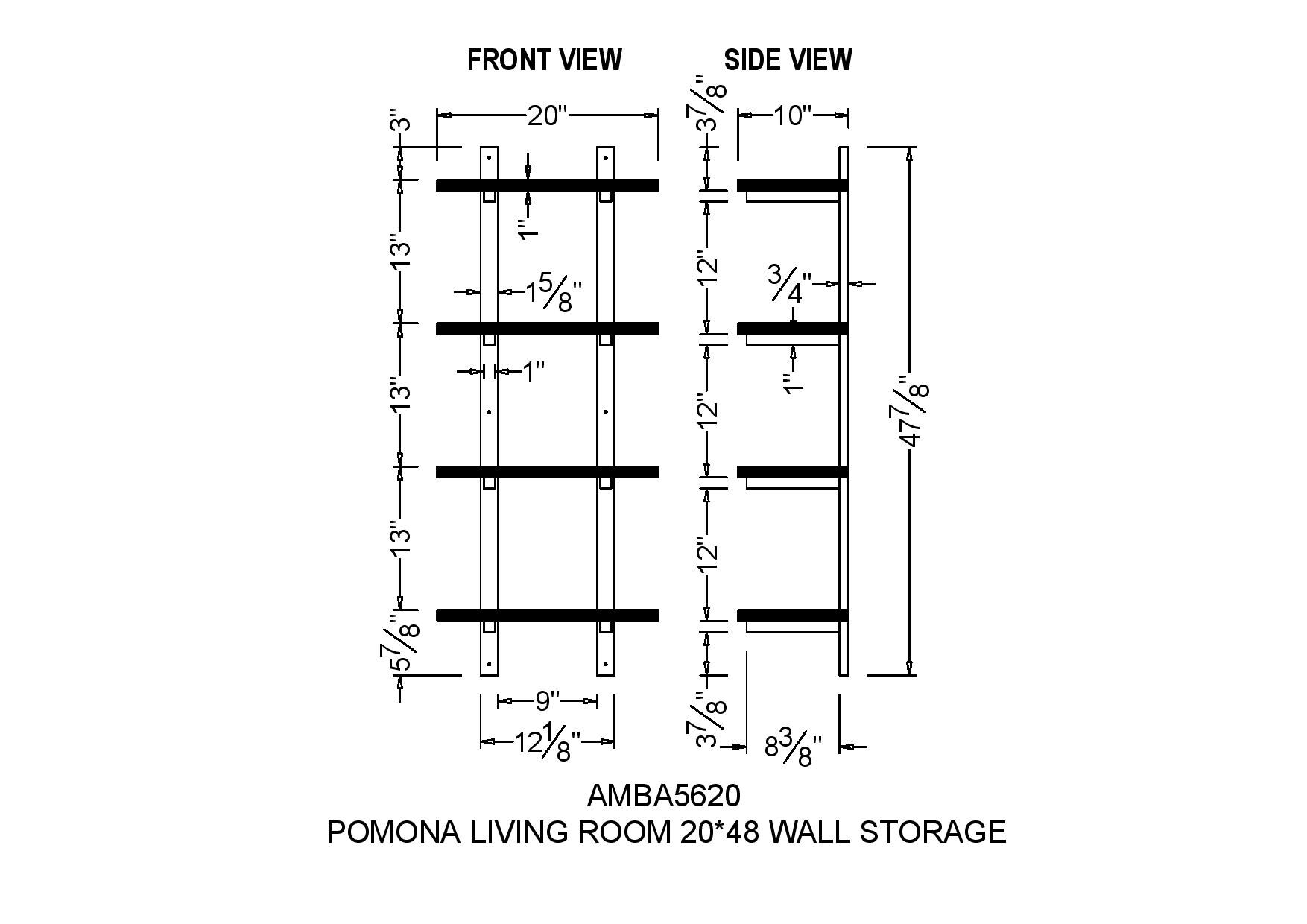 Pomona 48H Metal and Solid Wood Bath Floor Storage Shelf