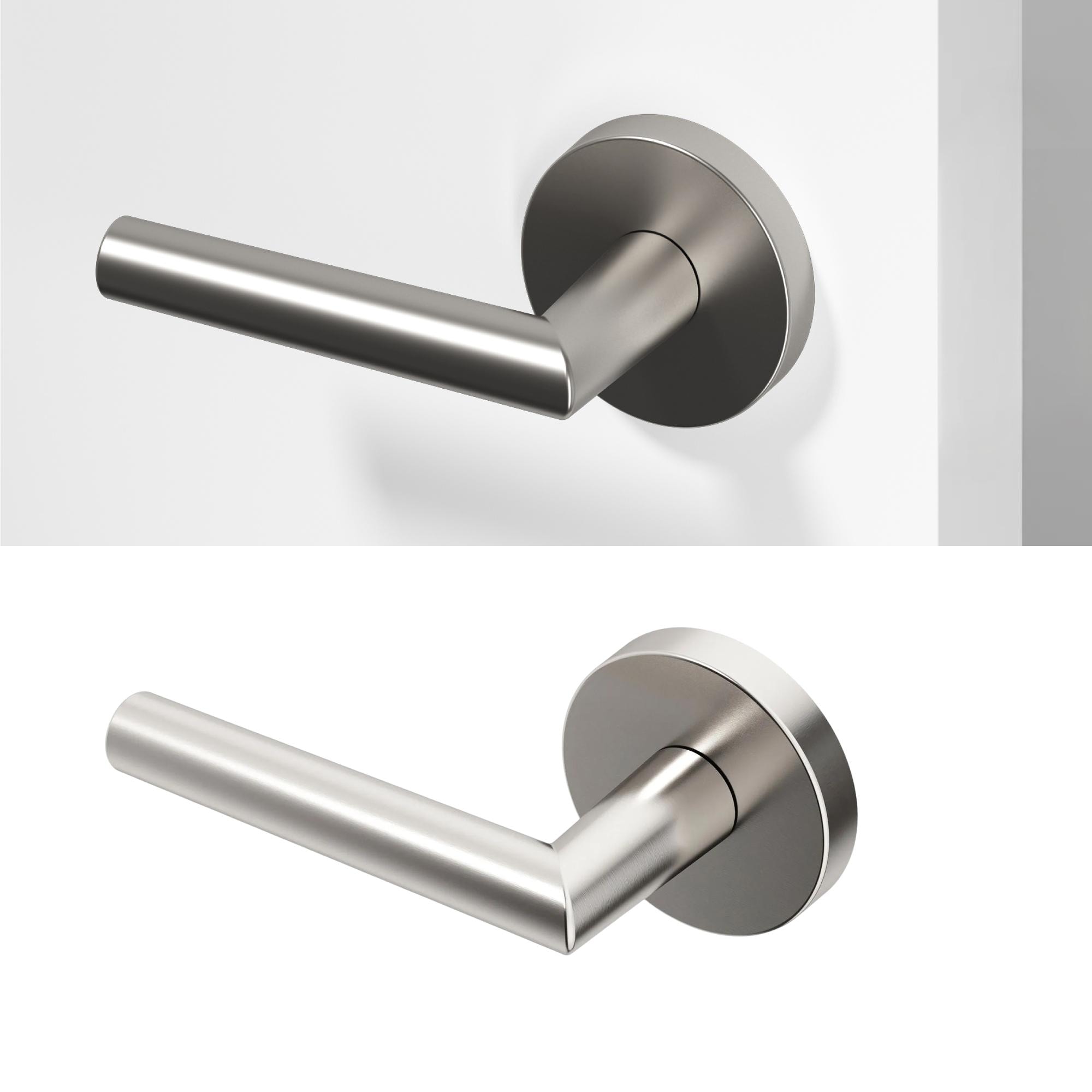 OKUN Stark Brushed Nickel Interior or Hall/Closet Dummy Door Handle