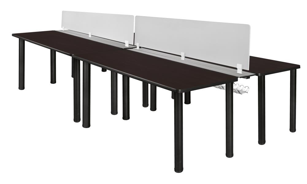 Regency MBSPD12024MWBPBK Kee Desking 58-in Brown Modern/Contemporary 2-person Desk