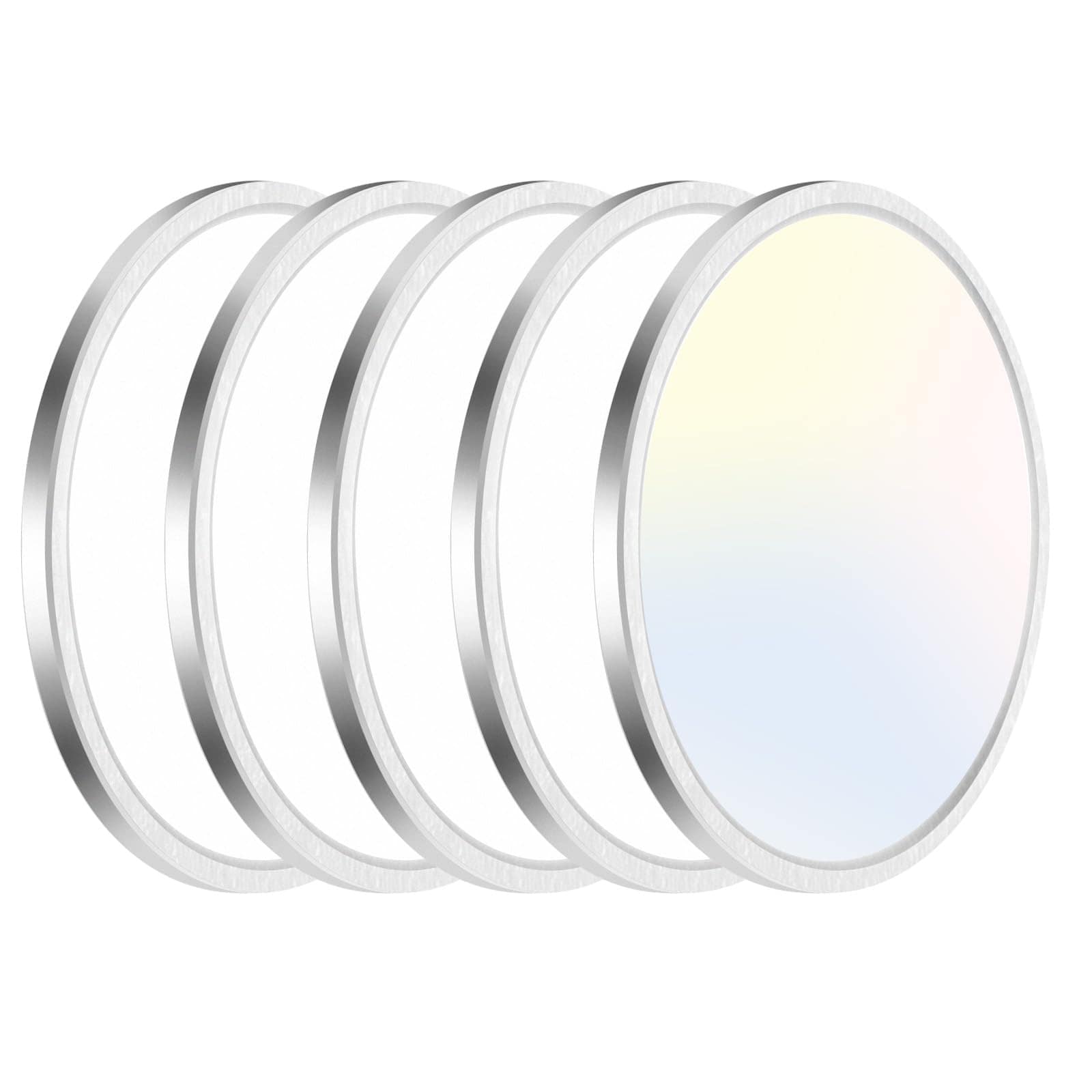 AOIZGMY  4 Pack Flush Mount LED Ceiling Light Fixture Brushed Nickel 12 Inch 28W Dimmable 3 Color Selectable Ceiling Lamp 3200 Lumens Low Profile