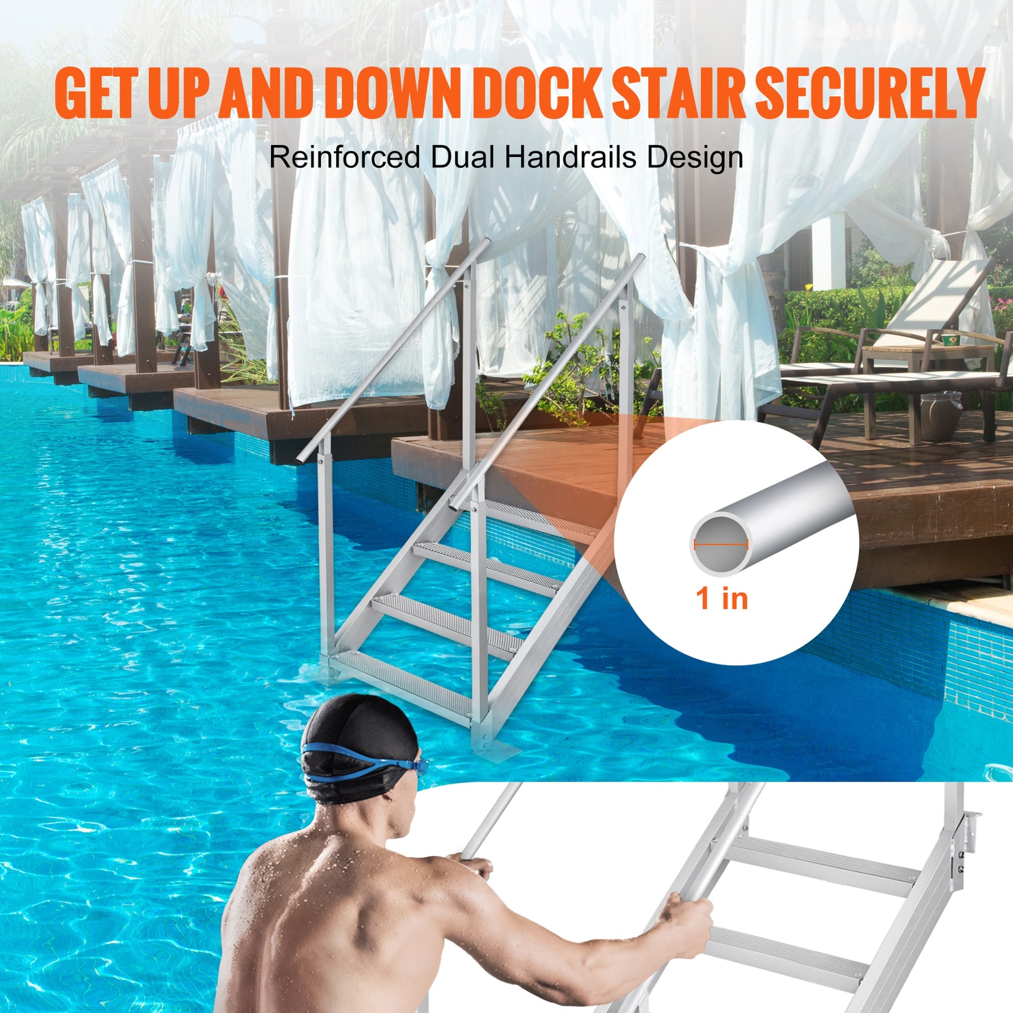 Boyel Living BL-VR-76761 Above-Ground-Pool-Lad-Steps - View #6