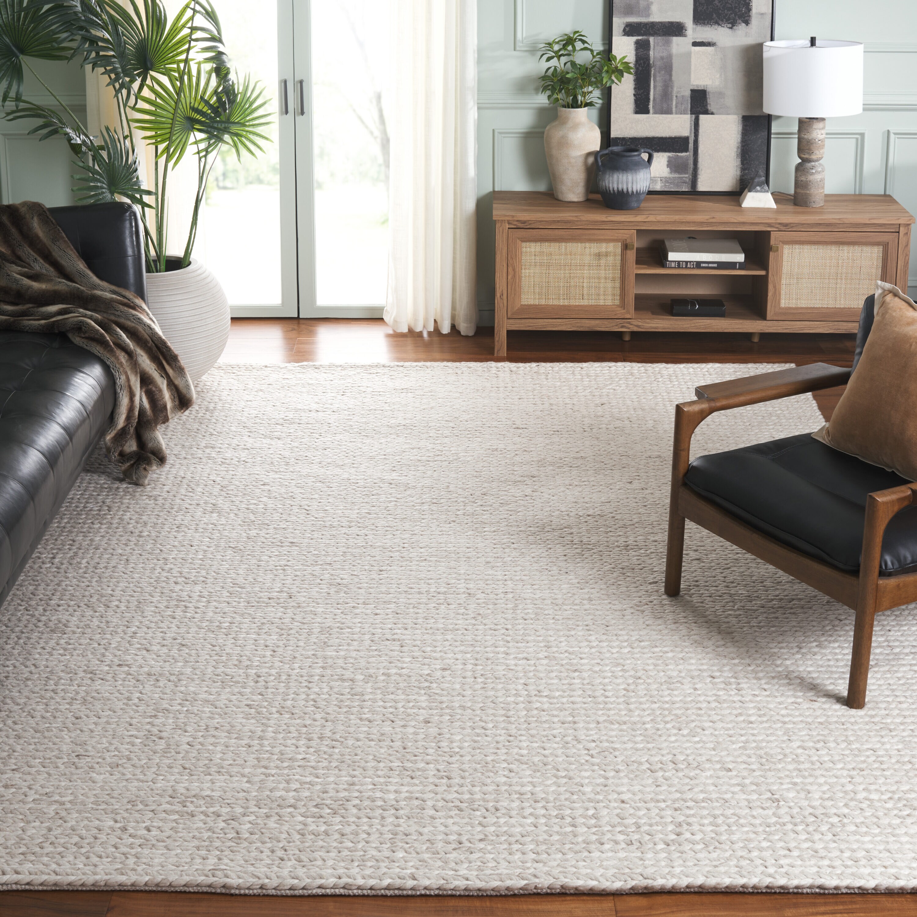  Natura 254 Light Beige Solid / Tonal 6ft x 9ft Medium Rectangle Rug