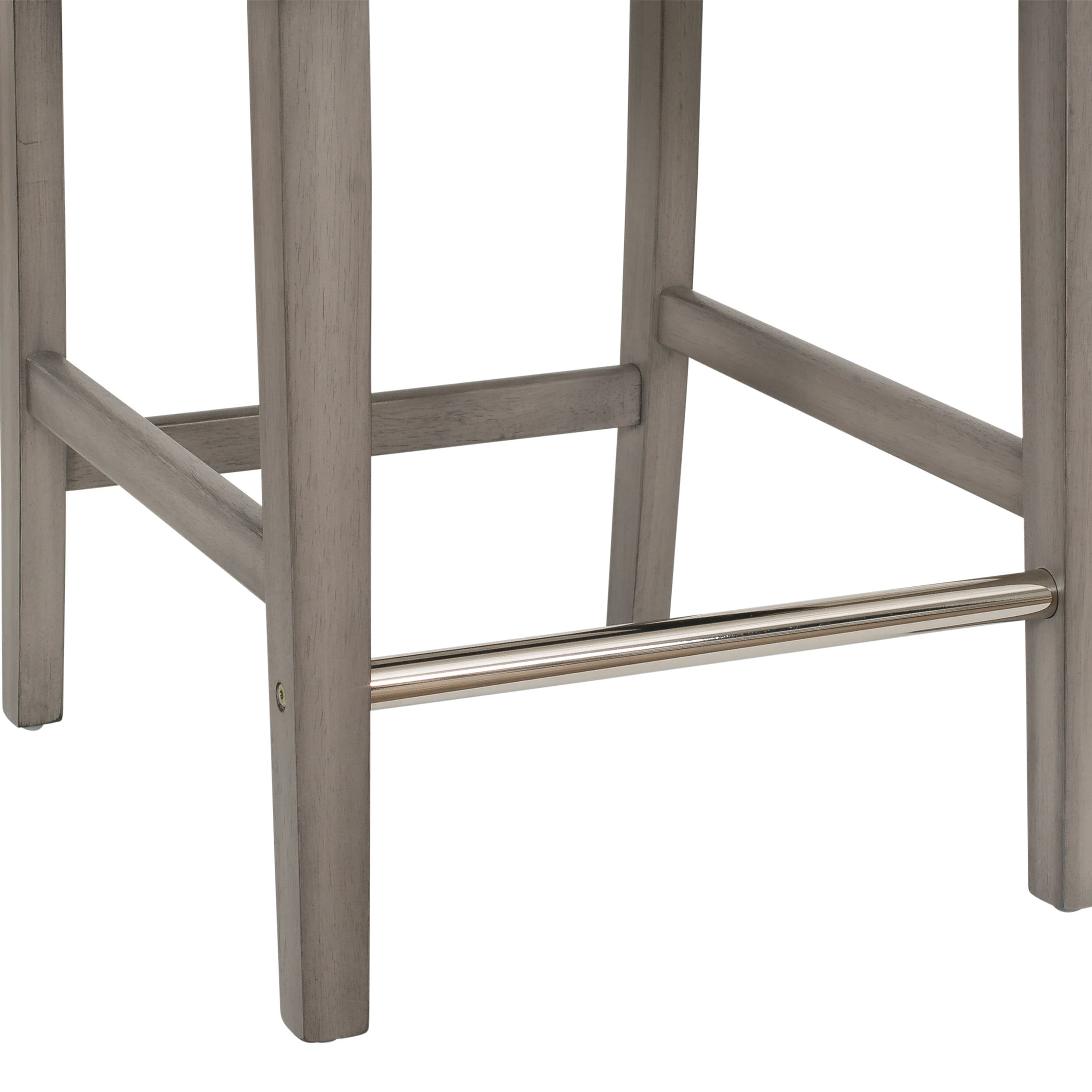Graphite Black Vegan Leather and Wood Counter Height Barstool