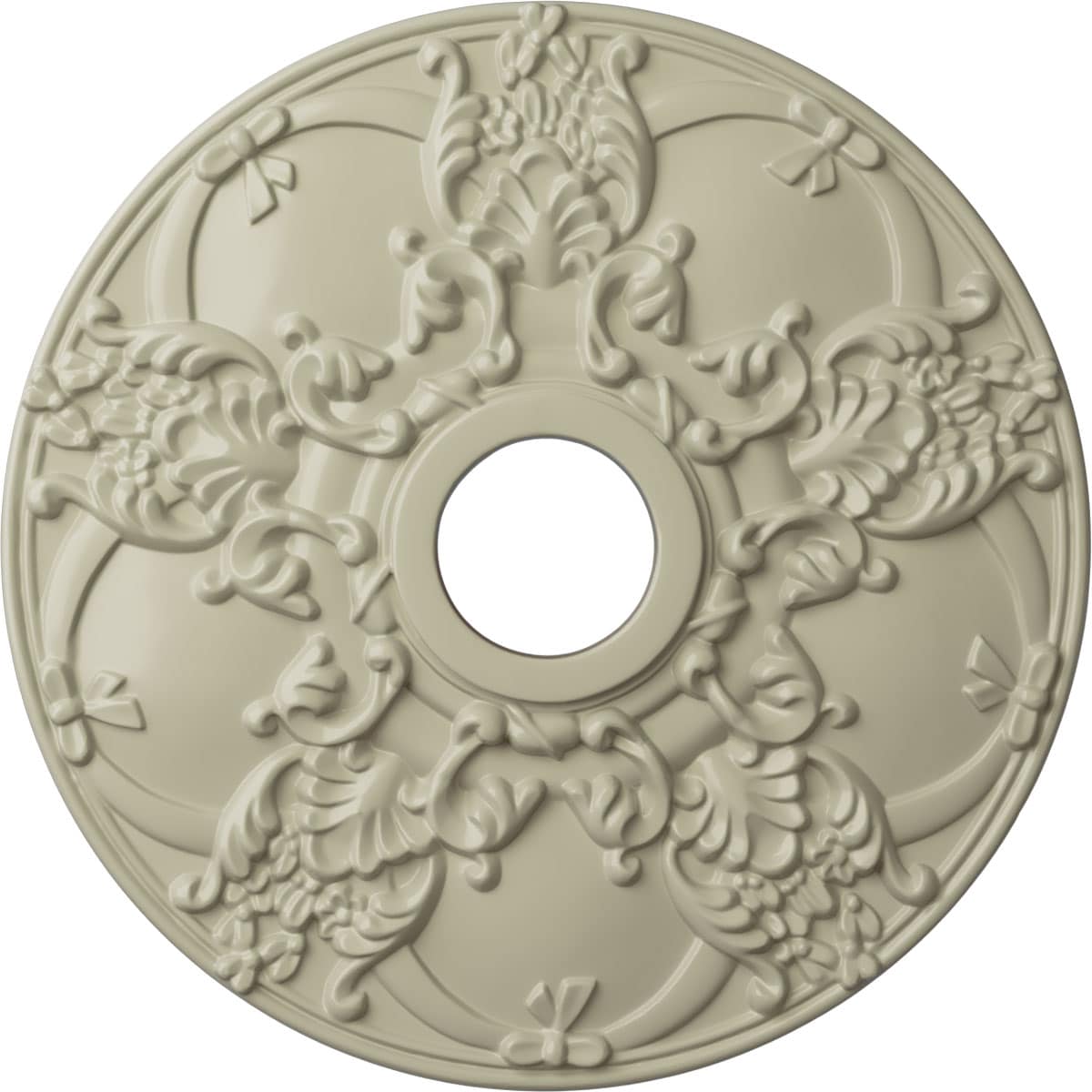 Ekena Millwork CM18NOCYF Norwich 18-in W x 18-in L Painted Clear Yellow Polyurethane Whole Ceiling Medallion