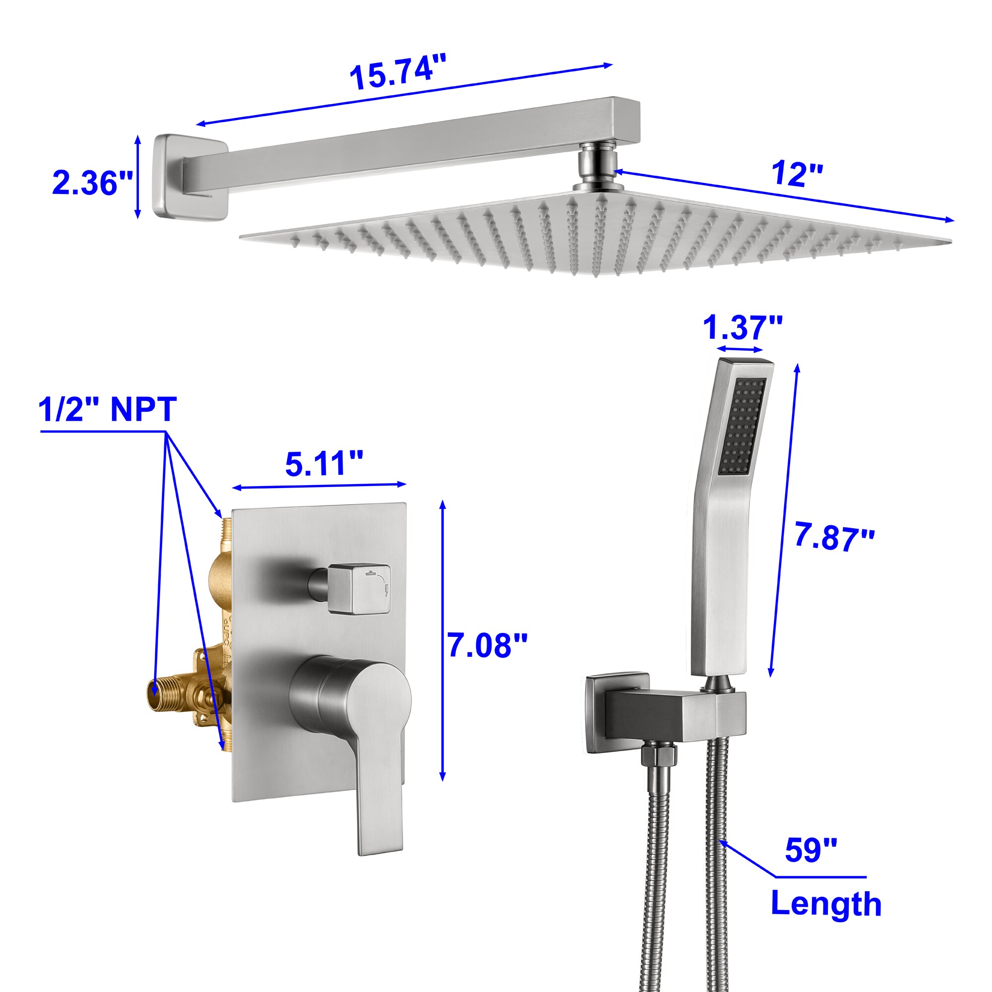 AAZJ NBC-CM70520 Showerhead-Bar-Panels - View #5