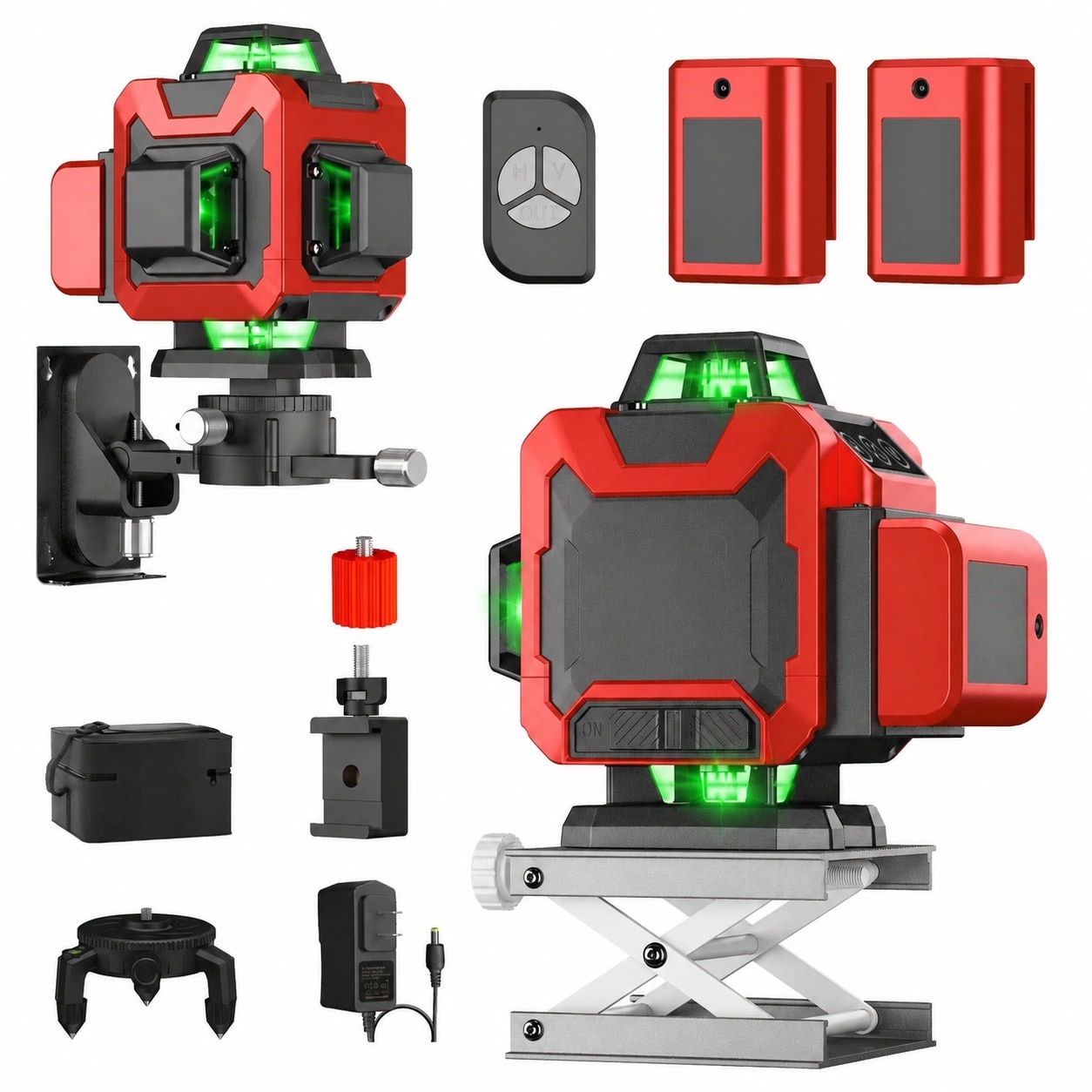 Phewnyzo  Laser Level WEIDDW 4D 16 Lines Laser Level 4x360 Self Leveling Tool for Construction and Picture Handing Green Cross Line Vertical