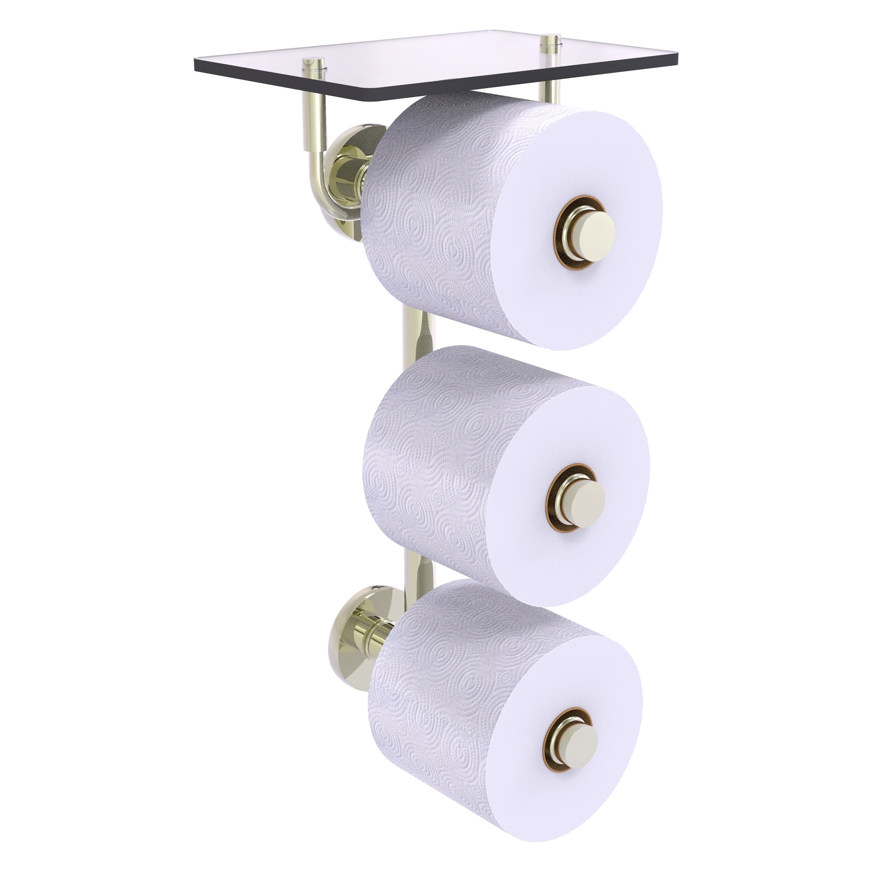 Allied Brass P1000-35-3VS-PNI Prestige Skyline Polished Nickel Wall mount Double post Toilet Paper Holder 3 -Rolls