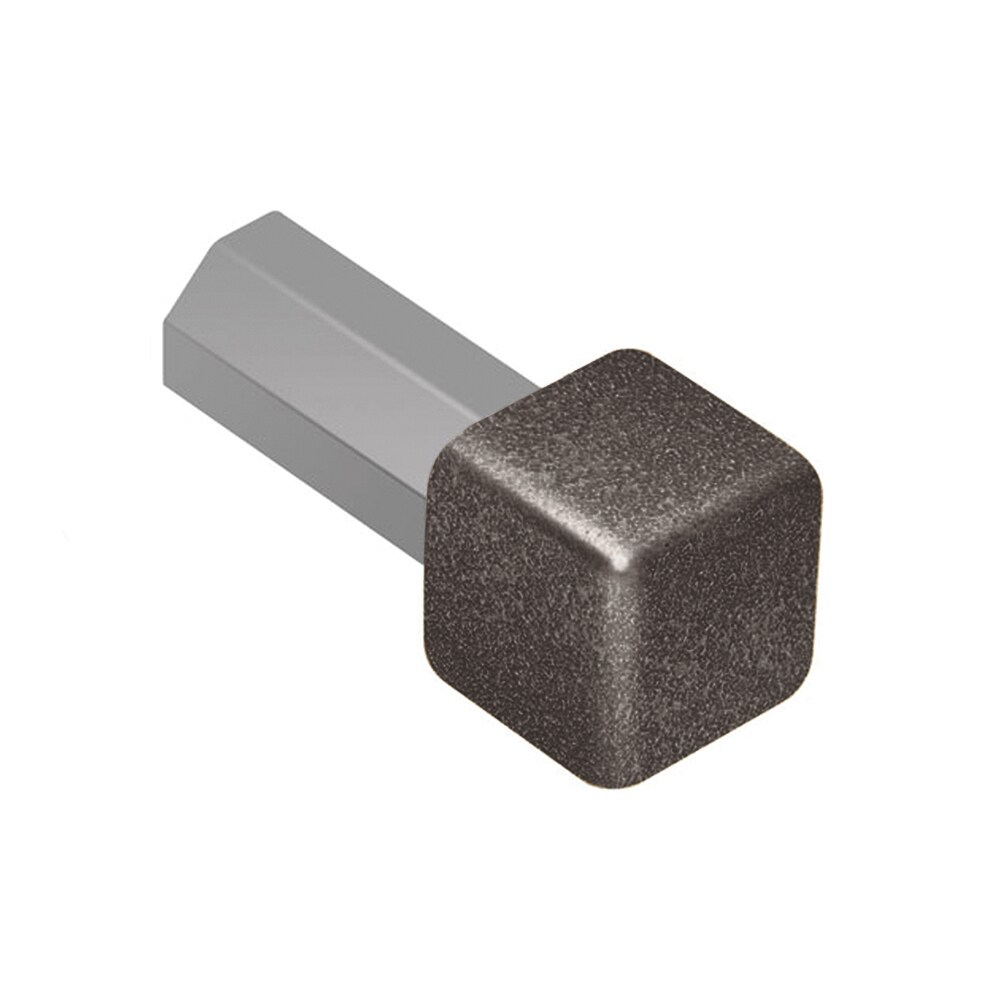 Schluter Systems EV/Q80TSLA Quadec 0.313-in W x 1.0-in L Light anthracite textured color-coated aluminum Aluminum Inside/Outside corner Tile Edge Trim