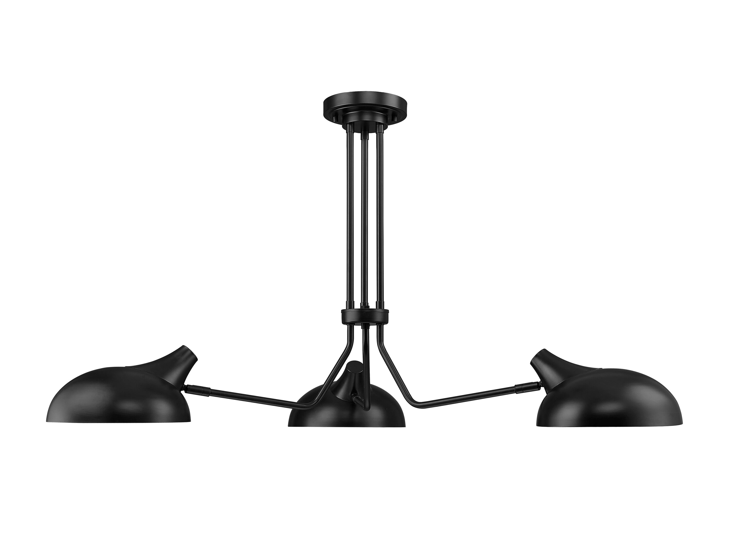 Bellamy Matte Black and Gold 46" Semi-Flush Ceiling Light