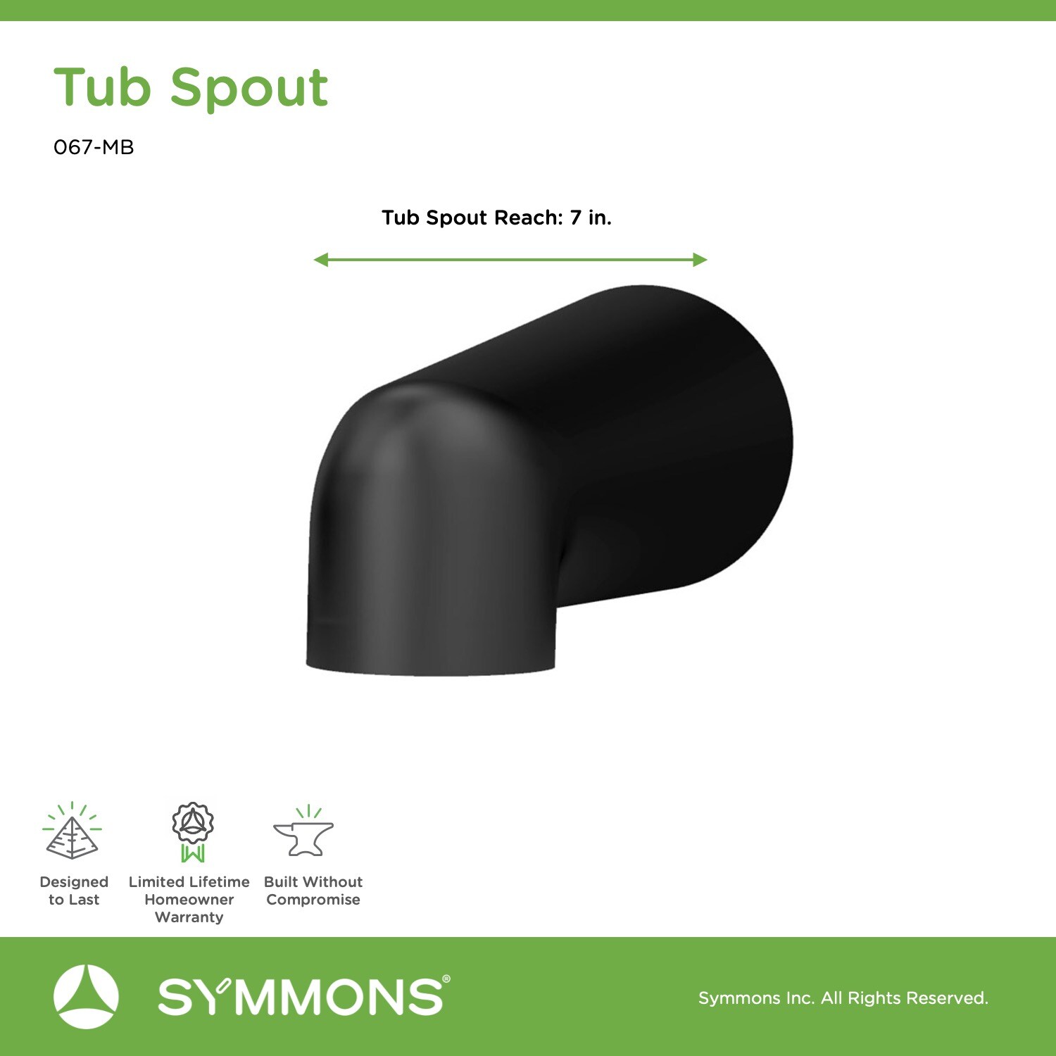 Symmons 067-MB Tub-Spout - View #2