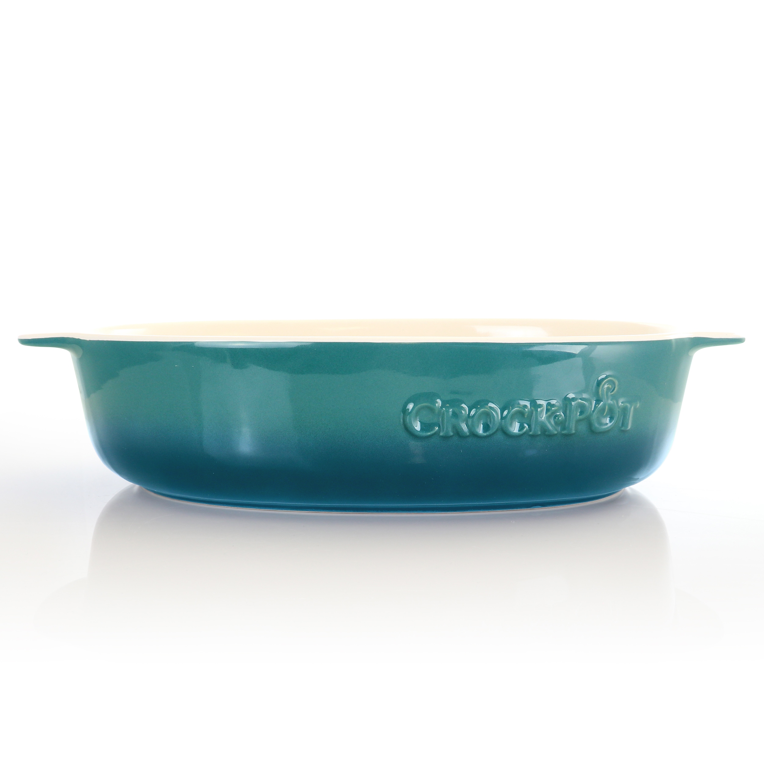 Crock Pot Artisan 2.5 Quart Oval Stoneware Casserole with Lid in Gradient  Teal