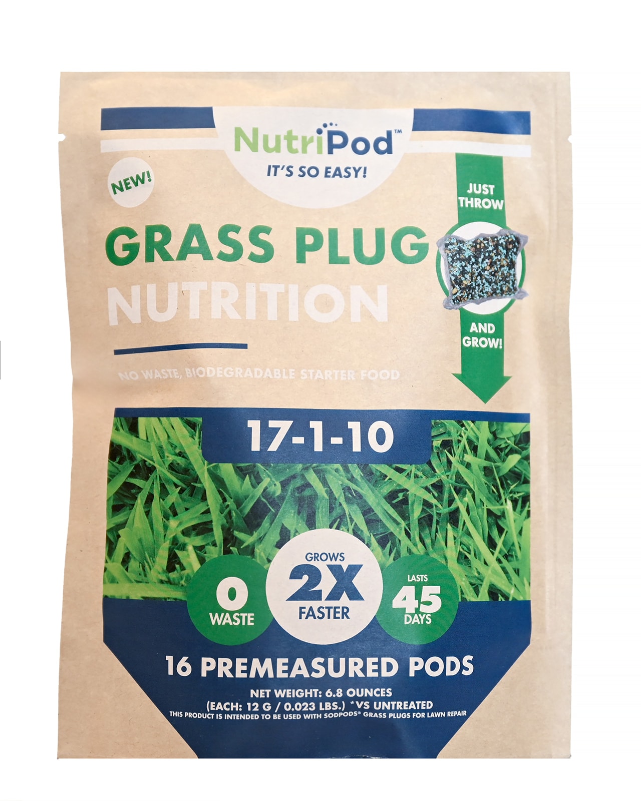 Bethel Farms BAUGGRASSNP 18-sq ft Natural Bermuda Grass Sod Lawn Repair SodPod 3-in x 3-in )