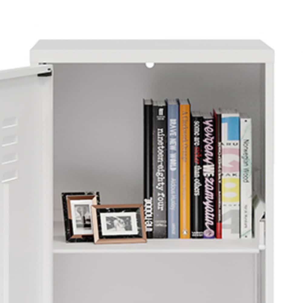 Black 42.5" High Metal Storage Locker Cabinet with 3 Shelves