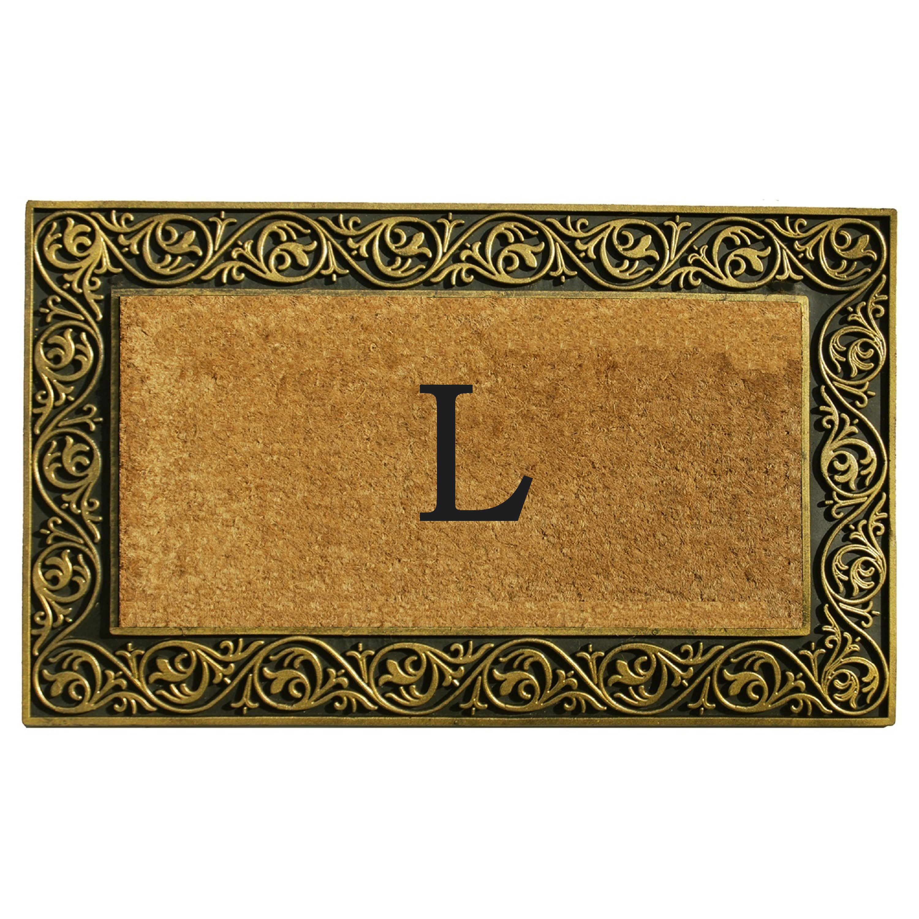 Callowaymills 10001GOLDL 2-ft x 3-ft Natural/Gold Coir/Rubber Rectangular Indoor or outdoor Decorative Door mat