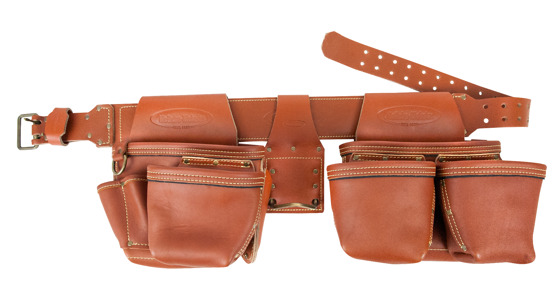 McGuire Nicholas Handyman Carpenter Leather Tool Bag Apron w/ Belt Brown Suede 