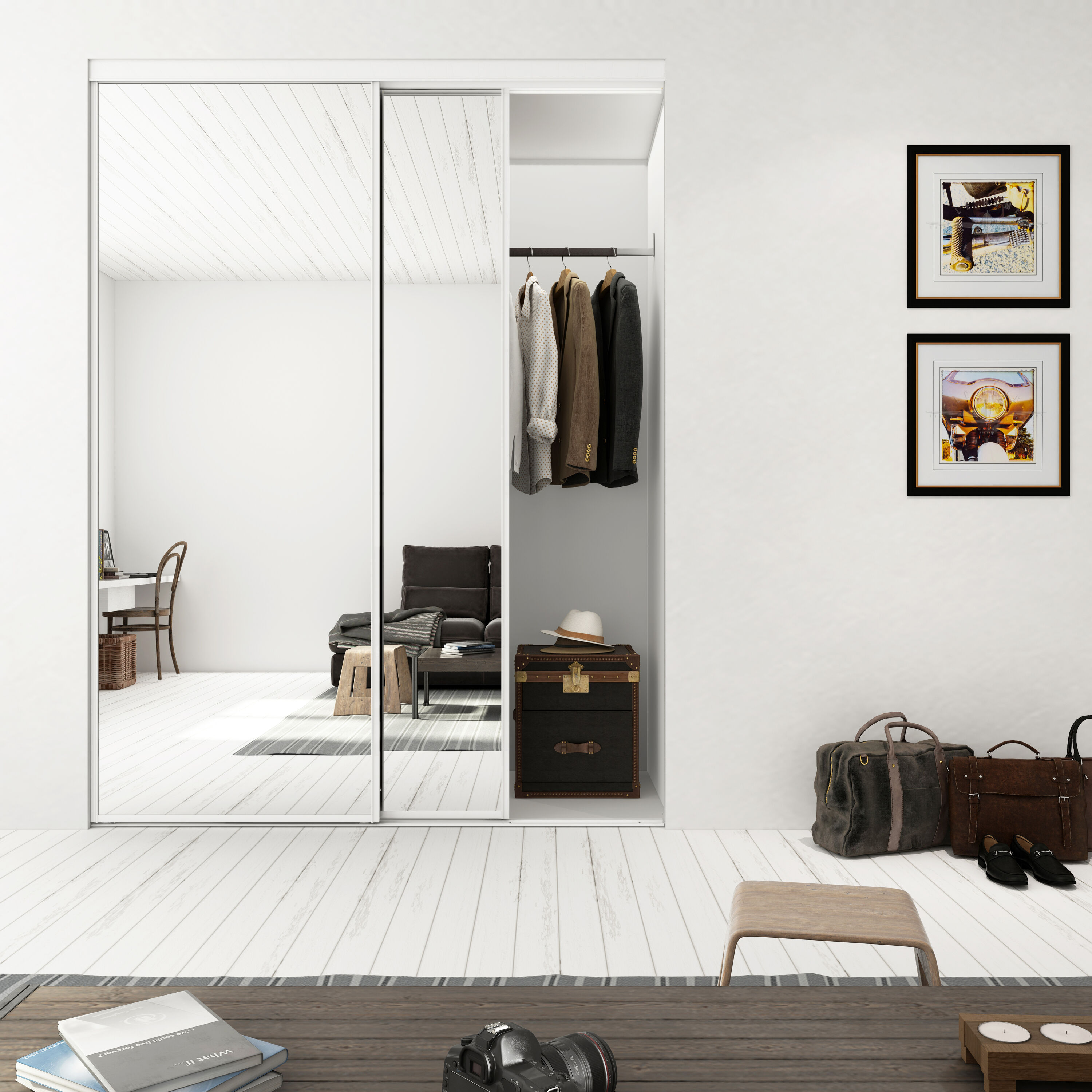 CALHOME MIRROR01-48X80 Bifold-Sliding-Closet-Doors - View #5
