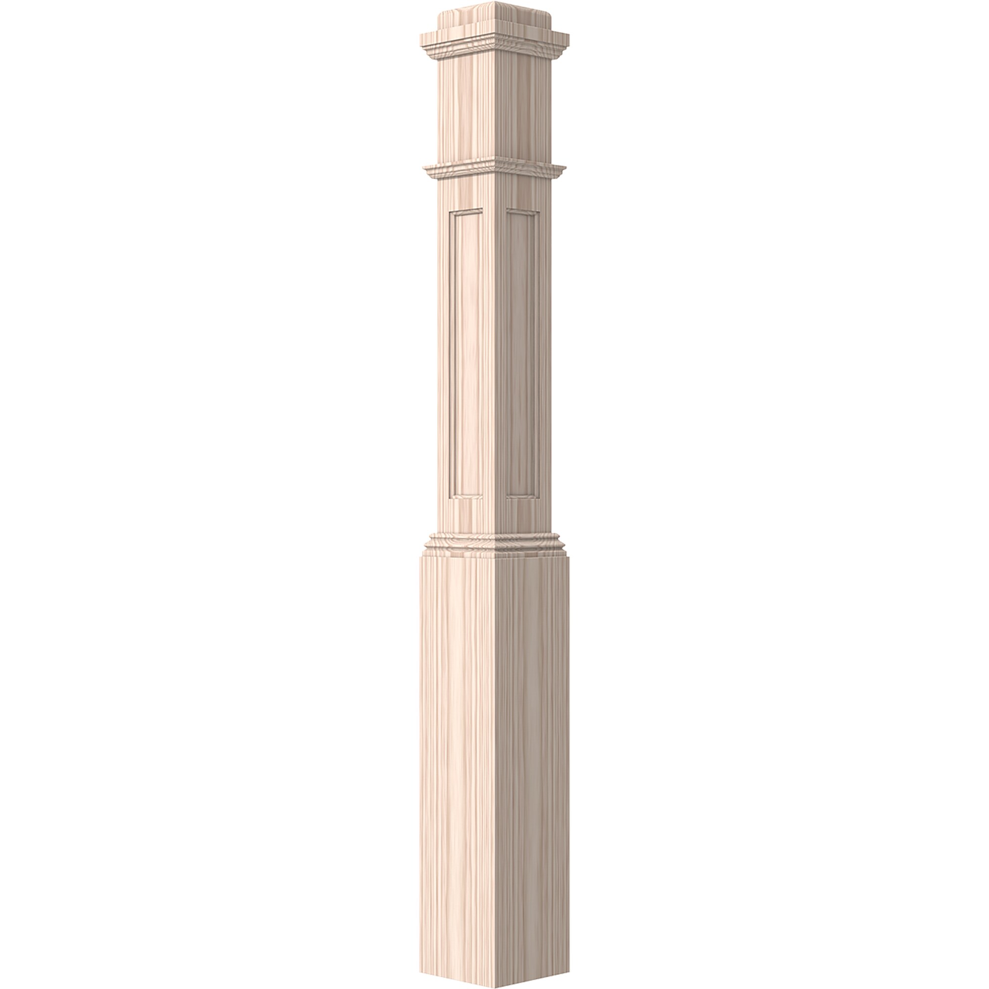 L.J. Smith Stair Systems LJRC-4091-BR 6.25-in x 55-in Unfinished Birch Universal Stair Newel Post