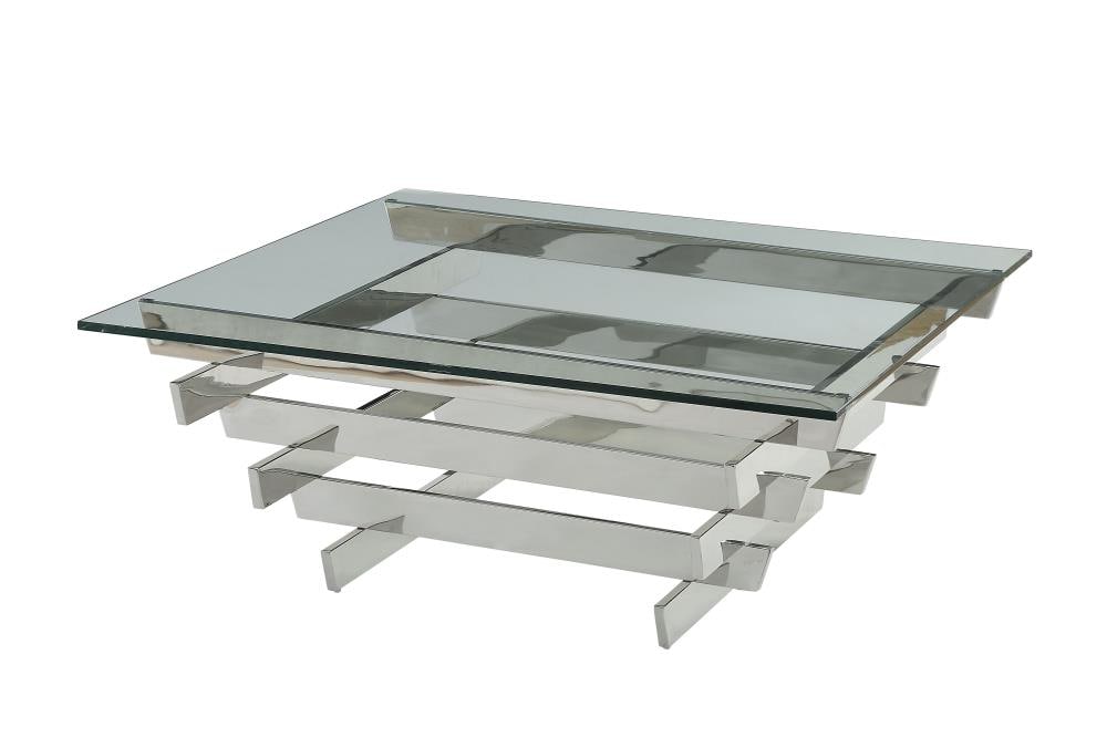 ACME FURNITURE Salonius Glass Top Glass Modern Coffee Table at Lowes.com