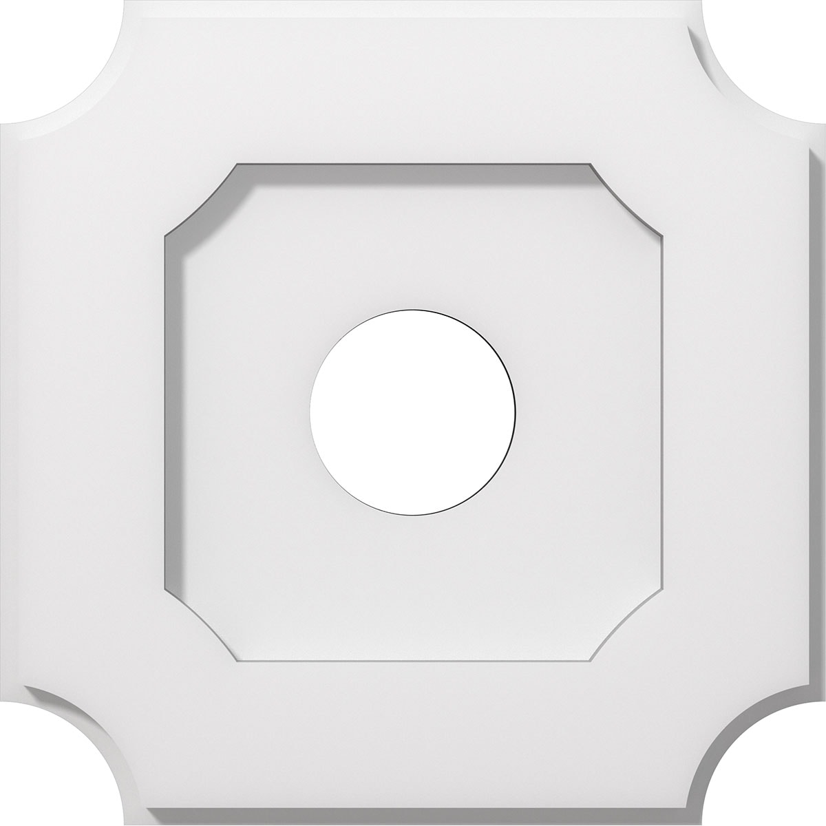 Ekena Millwork CMP12LE-03000 Locke 12-Inches W x 12-Inches L Contemporary White PVC Whole Ceiling Medallion