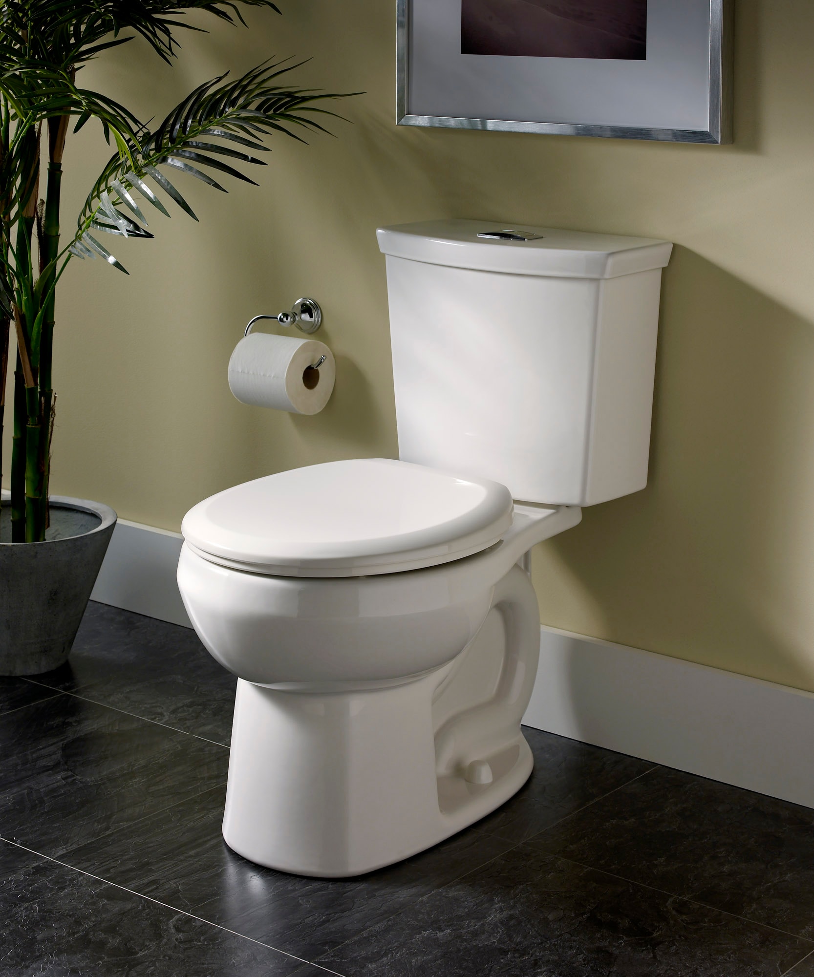 American Standard 2887518.020 H2Option White Dual Flush Elongated Standard height 2-piece Toilet 12-in Rough-In WaterSense 1.28 GPF
