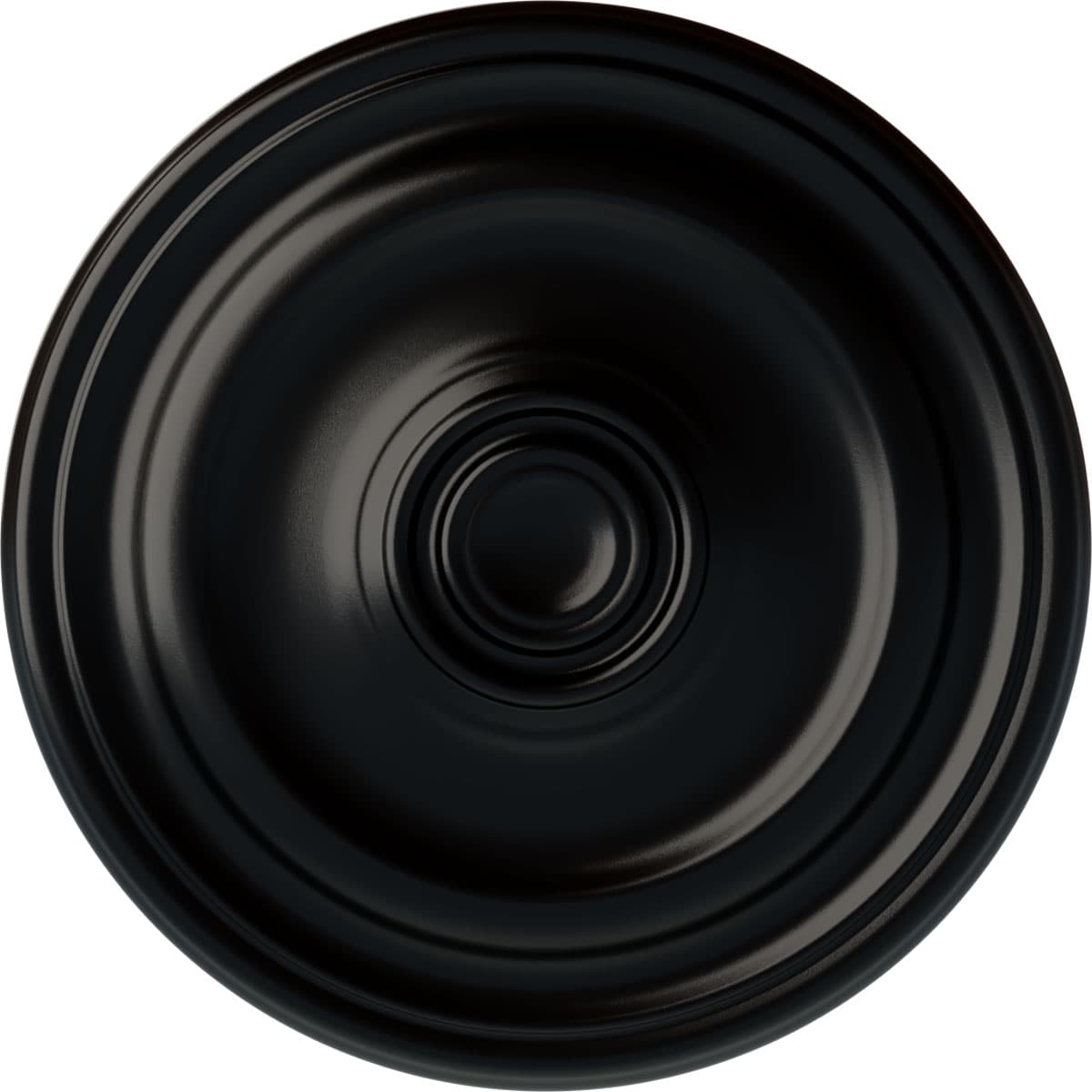 Ekena Millwork CM16KPBLF Kepler Traditional 15.875-Inches W x 15.875-Inches L Painted Jet Black Polyurethane Whole Ceiling Medallion