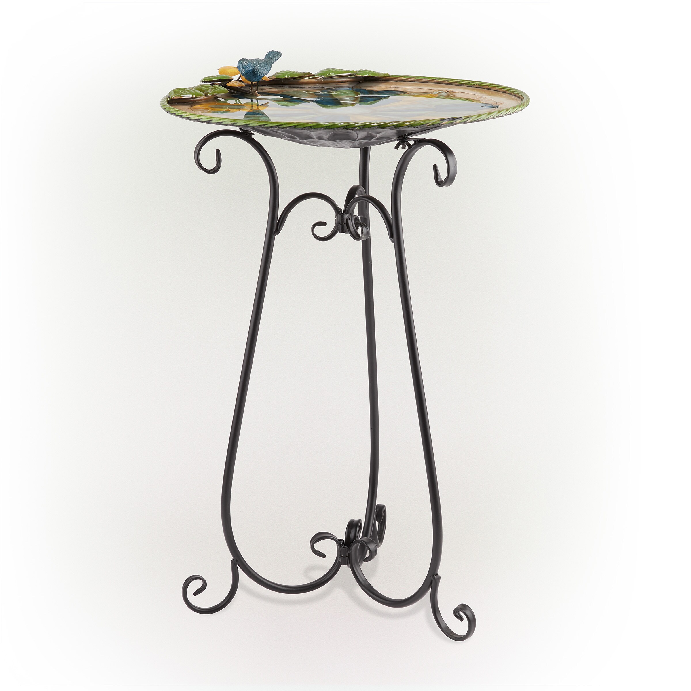 Alpine Corporation ORS594 30-in H Multicolor Metal Complete Birdbath