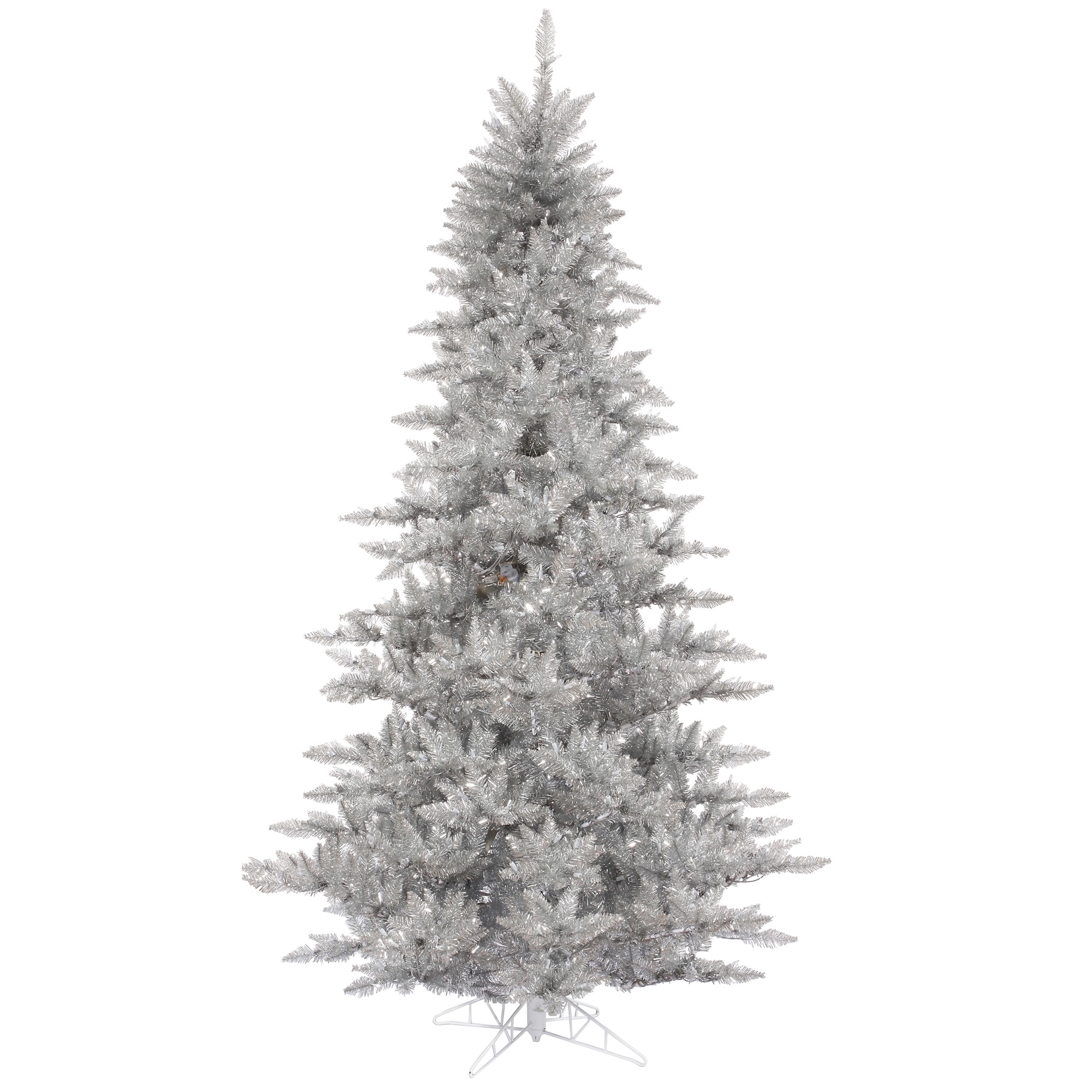 Vickerman K166875 7.5-ft Silver Artificial Christmas Tree
