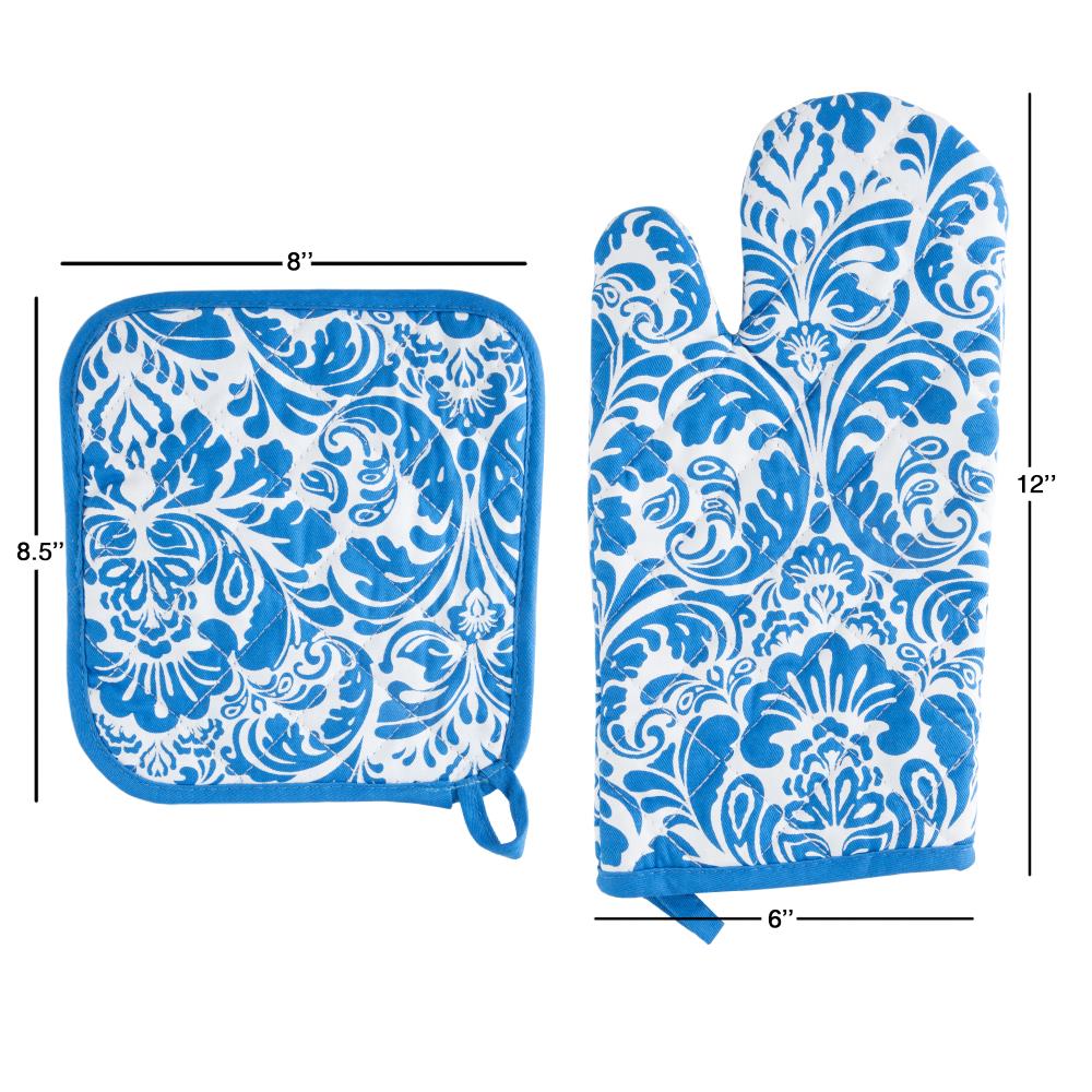 Hastings Home Silicone Oven Mitts - Extra Long Heat Resistant with Quilted  Lining - 1 Pair Blue by Hastings Home in the Kitchen Towels department at