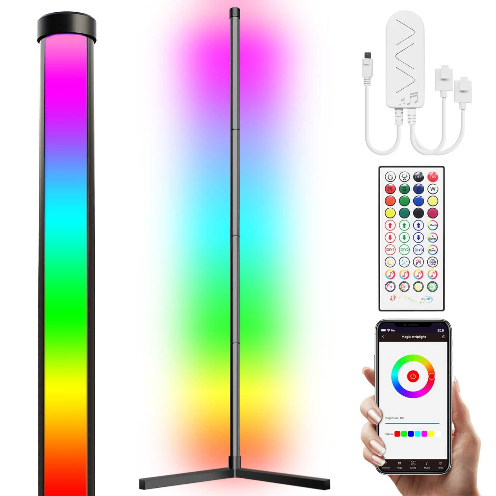 Gangster Forbandet Kaptajn brie eco4life eco4life WiFi Smart Floor Standing LED Lamp, RGB Color Changing,  Dimmable, 61inch Standing Lamp with App Control and Remote Control, Scene  Modes, Music Sync, Compatible with Alexa and Google Assistant. in