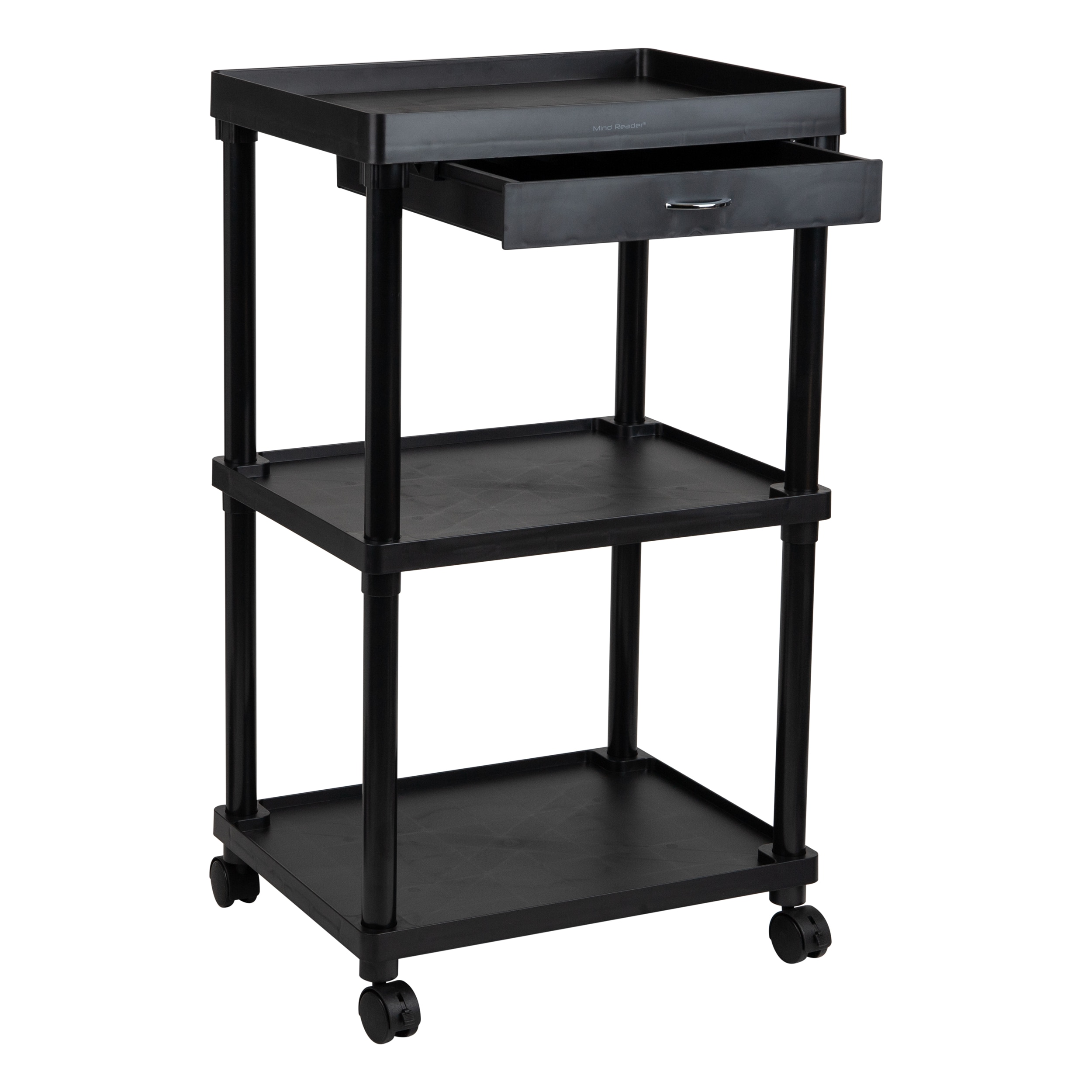 Mind Reader 9-Drawer Metal Rolling Utility Cart Black