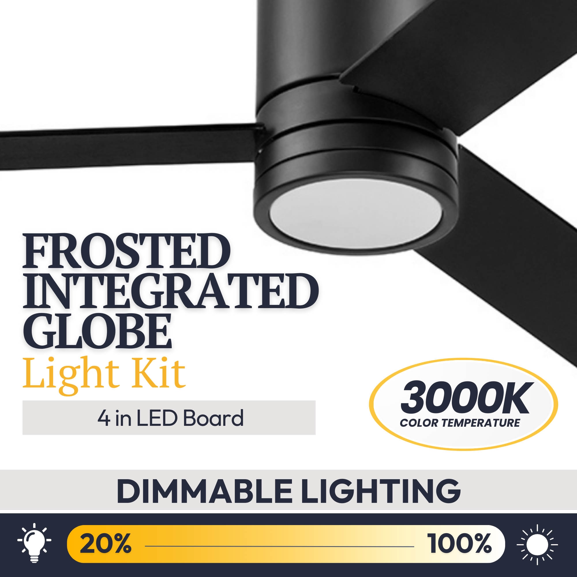 Espy 52'' Matte Black Low Profile Ceiling Fan with LED Light and Remote