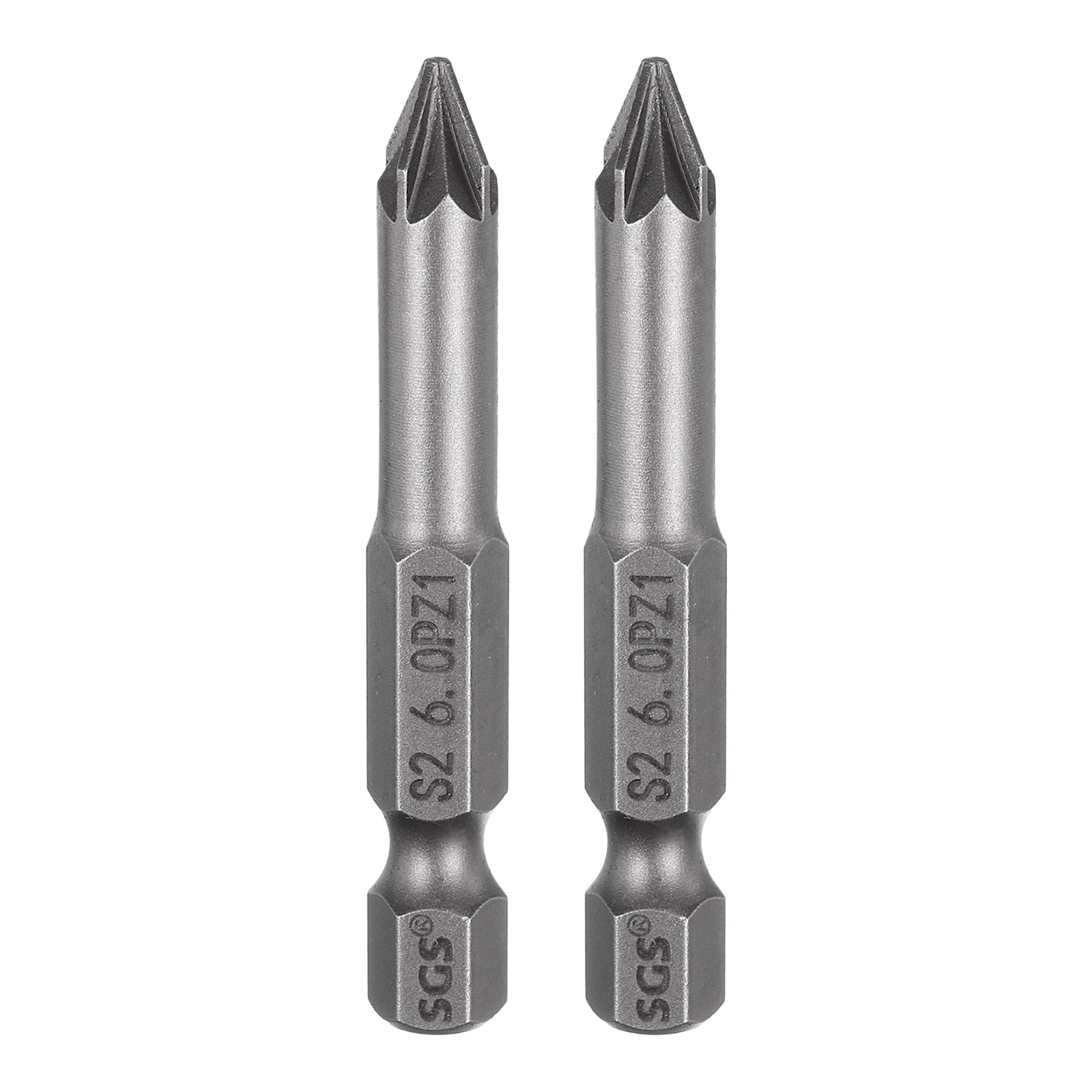 Harfington 2pcs PZ1 Screwdriver Bit 1/4 Inch Hex Shank 50mm/2 Inch Length Magnetic Phillips Slotted Hex Bits S2 Steel Screw Driver Bit Industrial Grade Electric Hexagon Drill Bits #S26050800UX6297