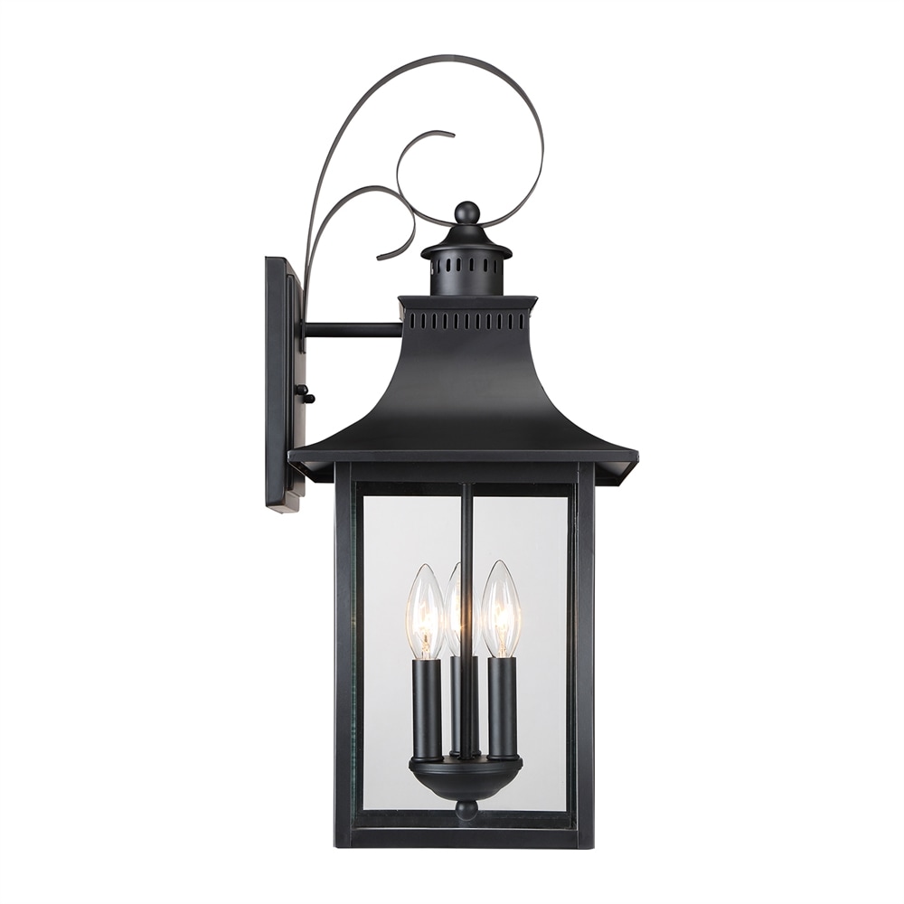 Quoizel Chancellor 3-Light 23-in H Black Outdoor Wall Light CCR8410K at ...