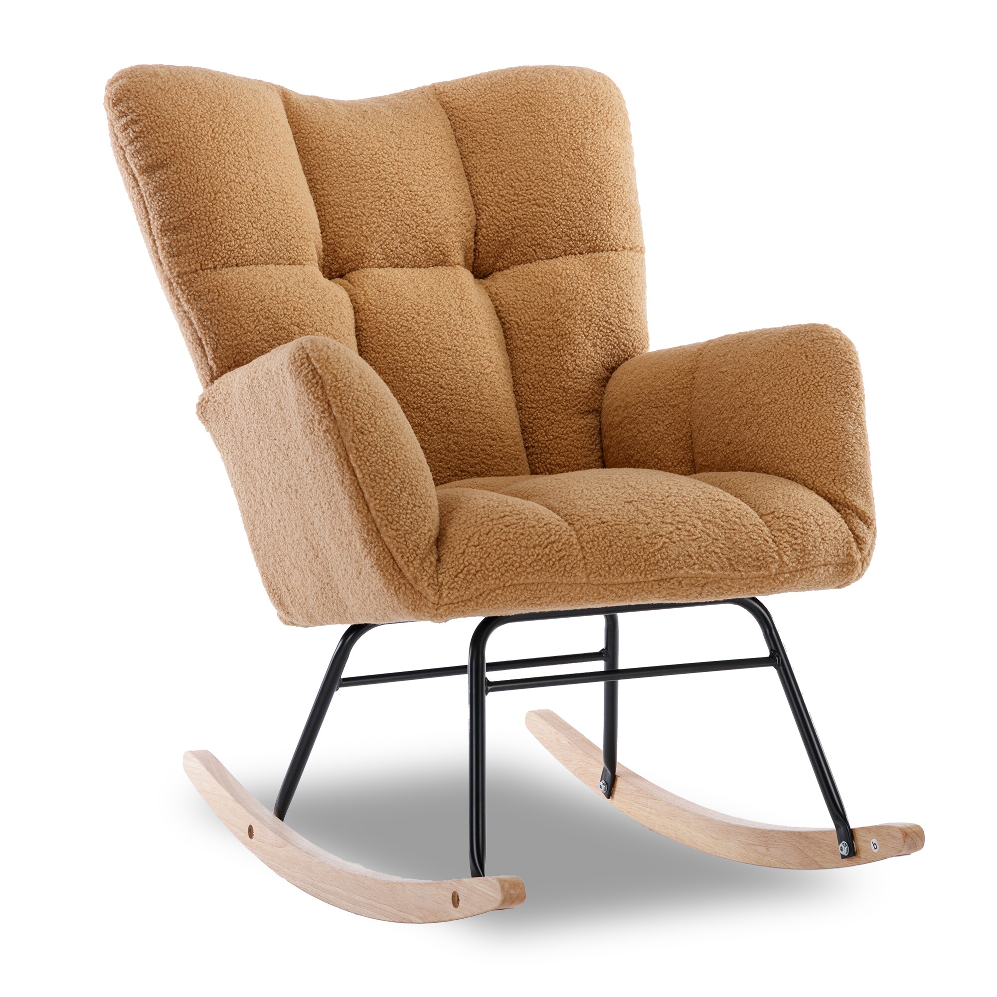 Tinyhomie Teddy Fabric Rocking Gilder Nursery Chair For Living Room ...