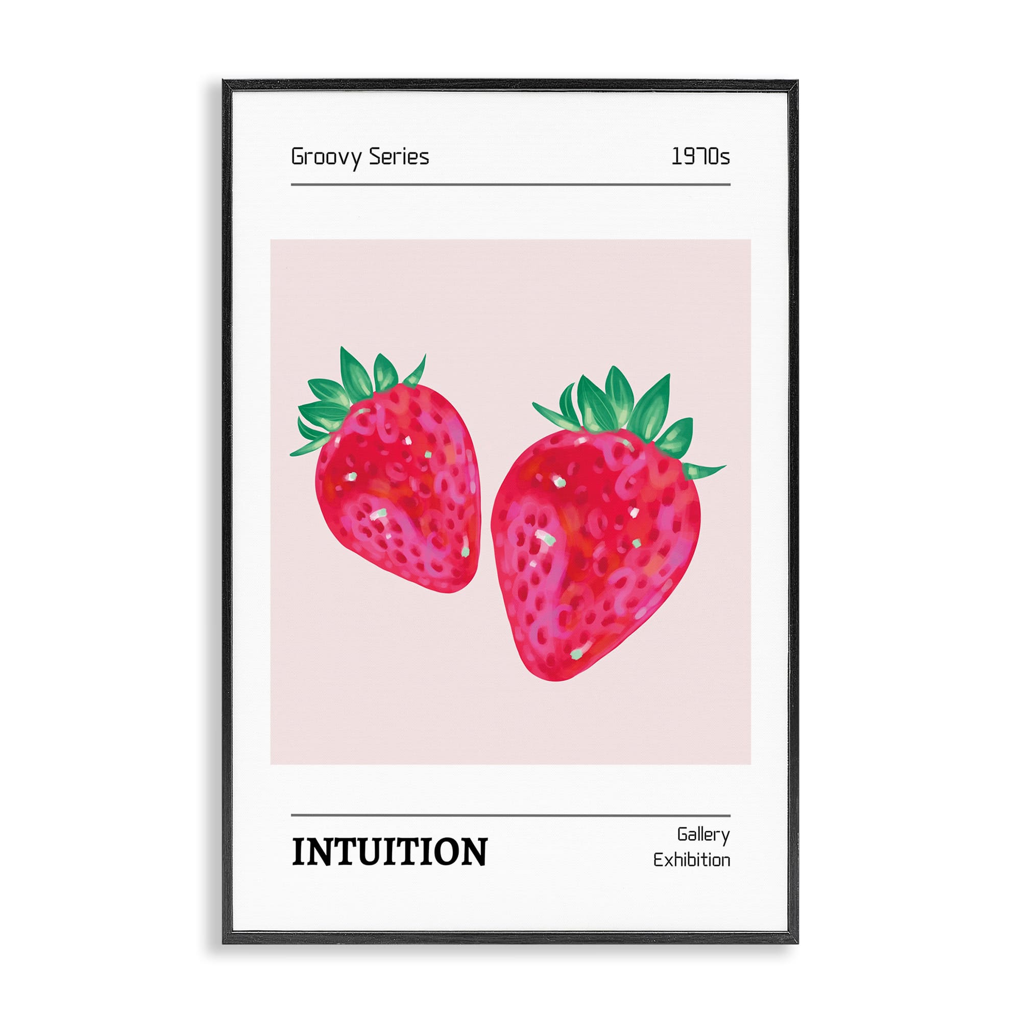 Stupell Industries BT-669-FR-12X18 Intuition Phrase Strawberries Black Framed Giclee Art By LSR Design Studio 12 x 18