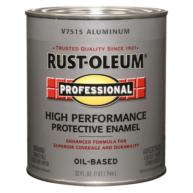 Rust Oleum Professional Gloss Aluminum Enamel Interior Exterior Paint 1 Quart In The Department At Com - Aluminum Color Paint For Metal