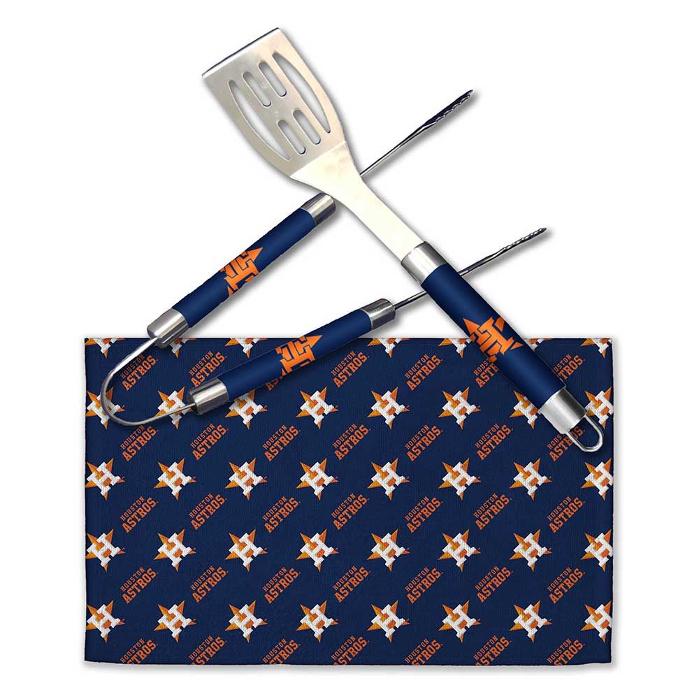 Northwest MLB Houston Astros 3 Piece BBQ Utensil Set Stainless Steel one_size | 1MLB990001013RET