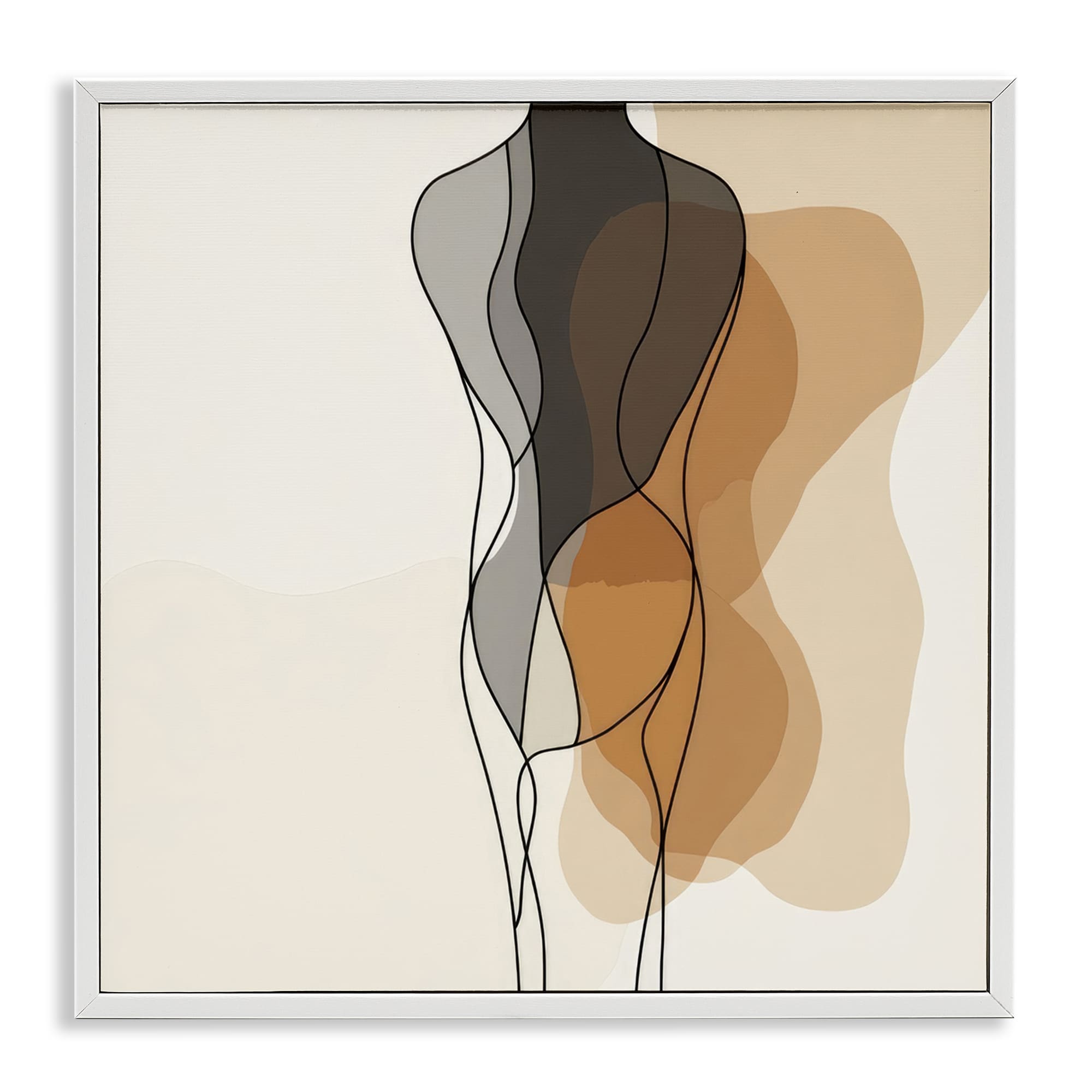 Stupell Industries BT-860-WFR-24X24 Earthy Neutrals Pattern White Framed Giclee Art By LSR Creative Studio 24 x 24