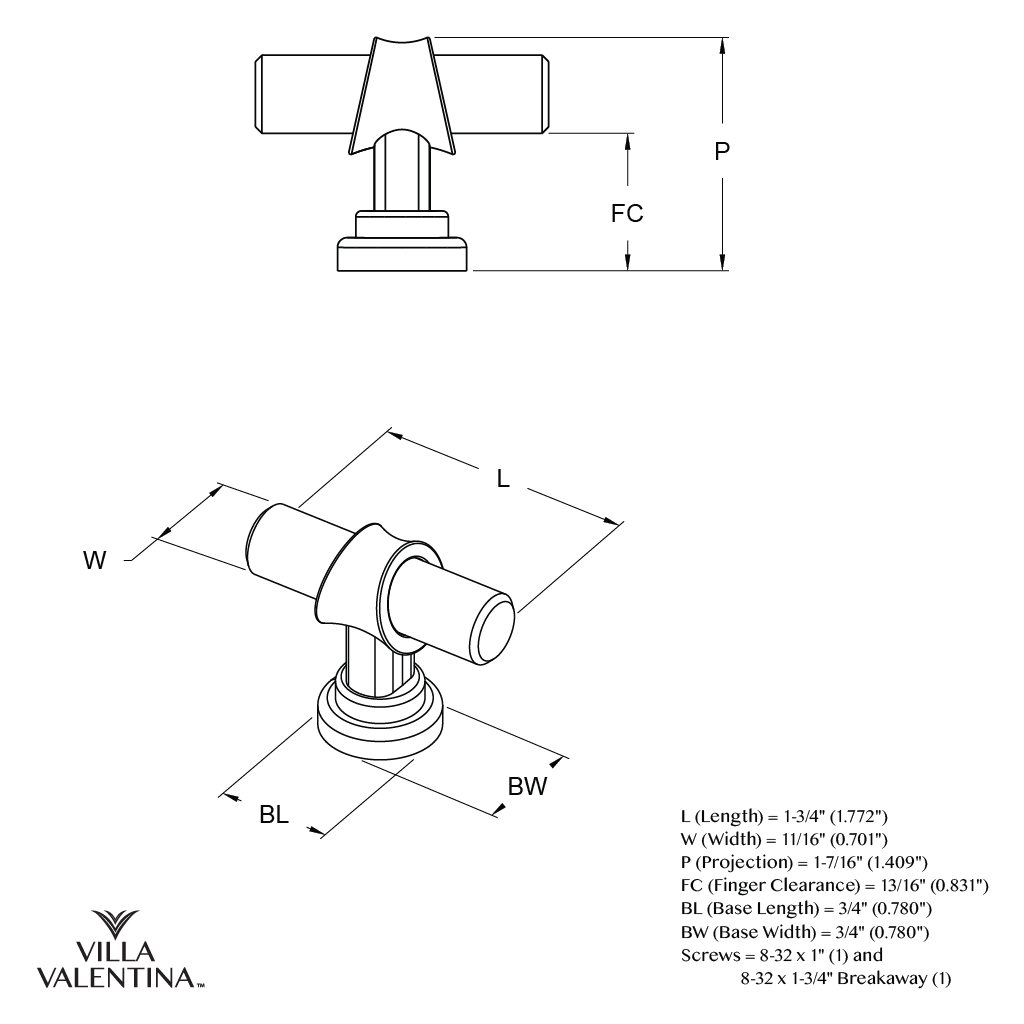 Villa Valentina VV13MB Cabinet-Knobs - View #6
