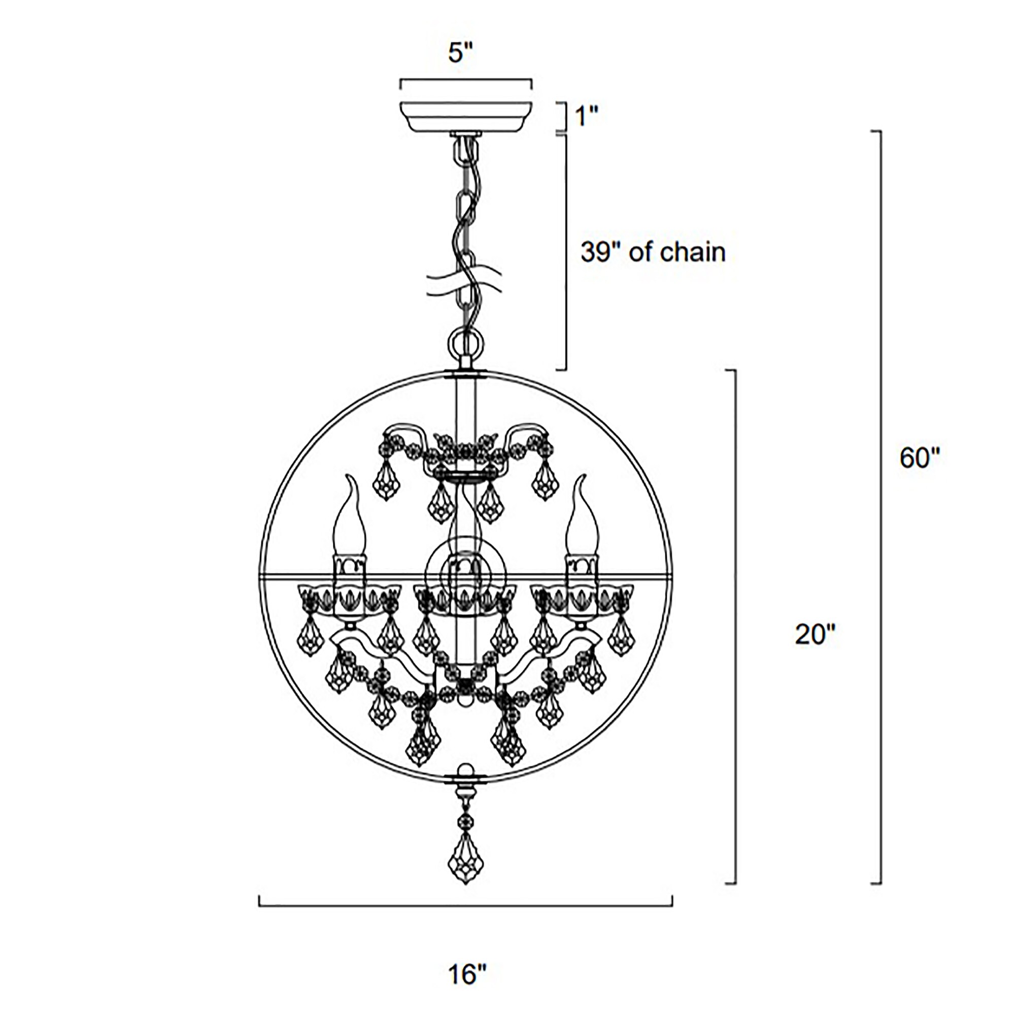 Edwards 17" Antique Bronze Crystal Candle Chandelier
